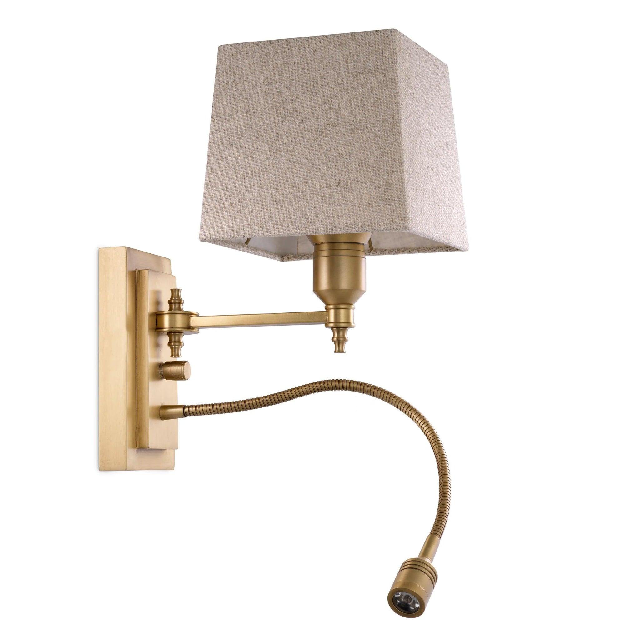 Lampa ścienna ELLINGTON mosiężny z beżowym kloszem Eichholtz Eye on Design