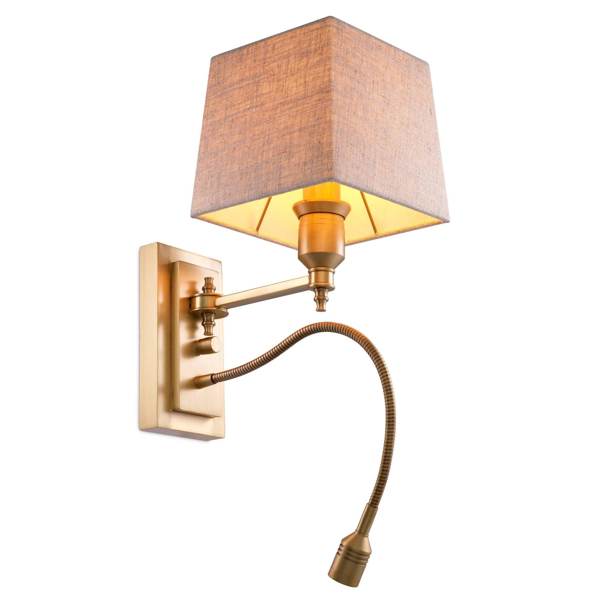 Lampa ścienna ELLINGTON mosiężny z beżowym kloszem Eichholtz Eye on Design