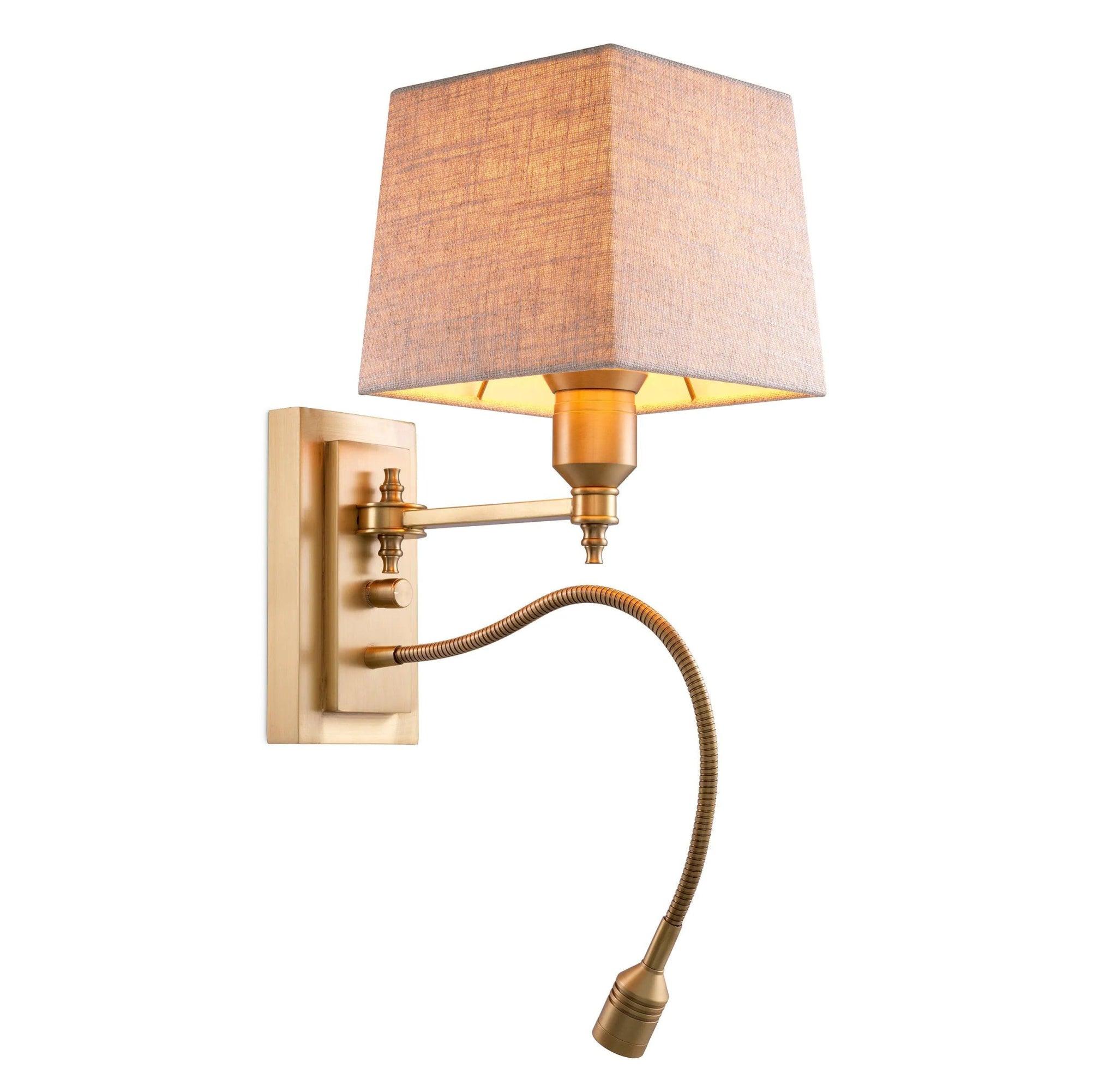 Lampa ścienna ELLINGTON mosiężny z beżowym kloszem Eichholtz Eye on Design