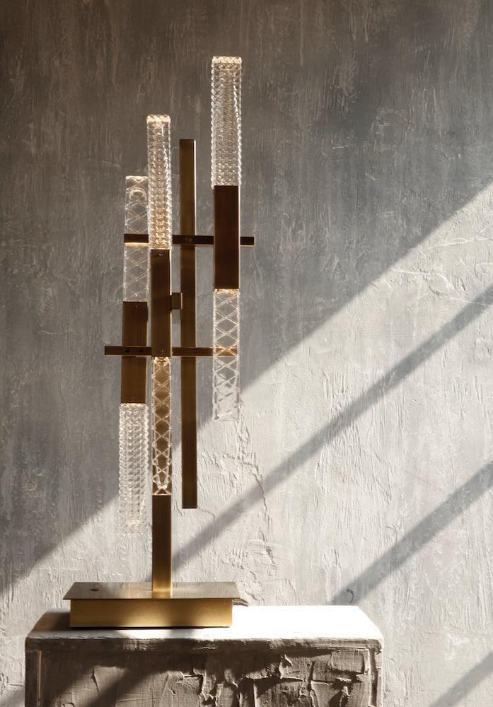 Lampa stołowa MIKADO satynowy mosiądz Contardi Eye on Design