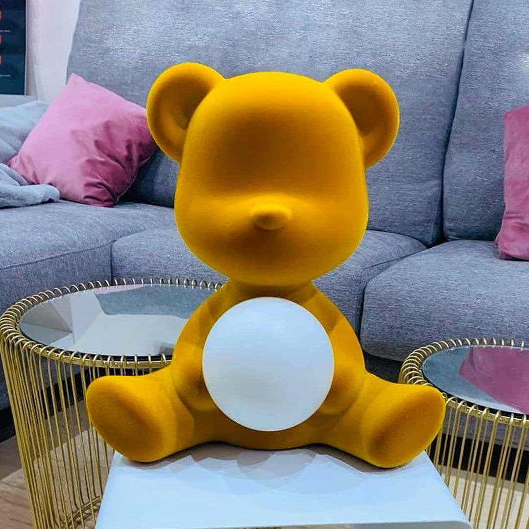 Lampa TEDDY GIRL VELVET żółta Qeeboo Eye on Design