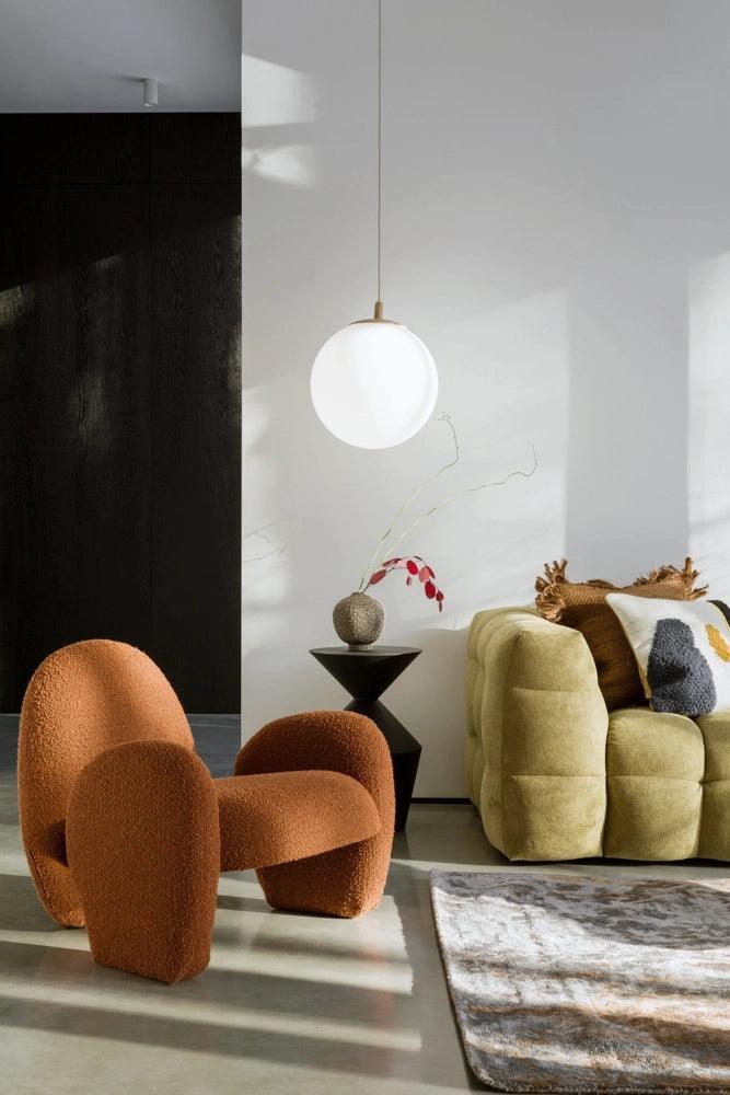 Lampa wisząca ALUR mleczne szkło z drewnem Kaspa Eye on Design