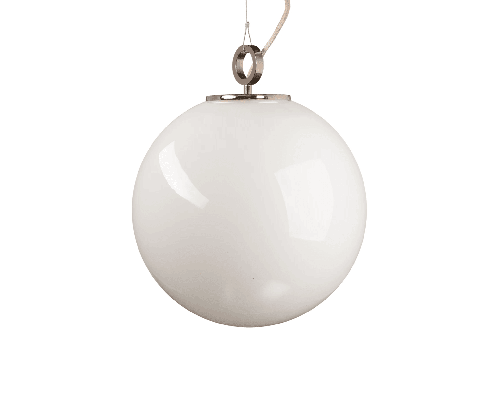 Lampa wisząca BIAŁA KULA nikiel Embassy Interiors 35 cm klasyczne Eye on Design