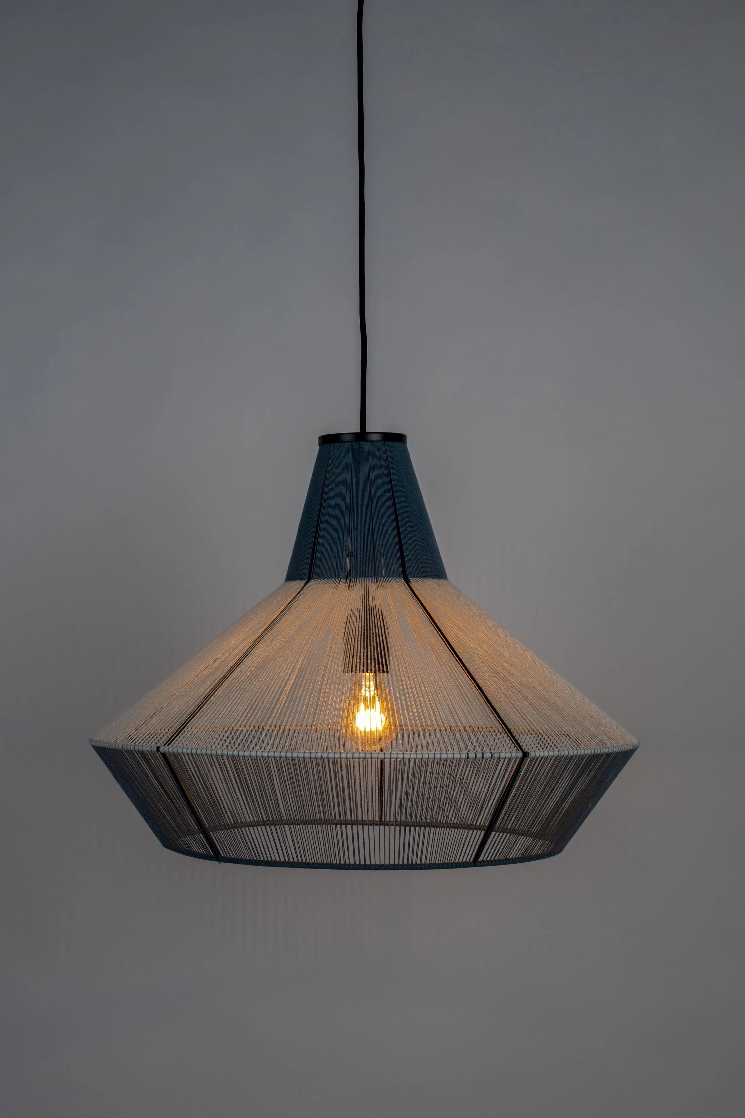 Lampa wisząca FAIRY błękitny – bawełna i metal