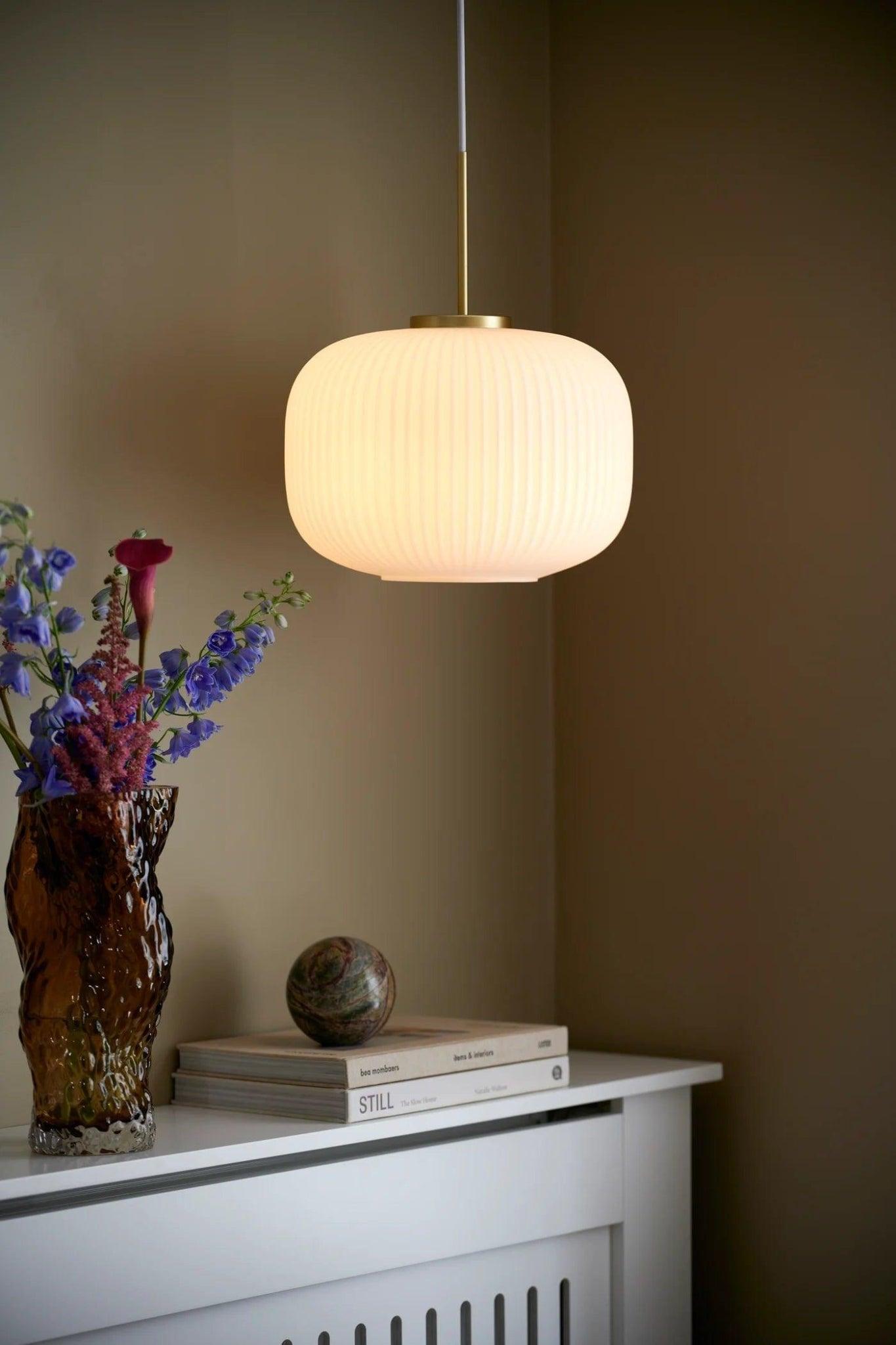 Lampa wisząca MILFORD OVAL szkło ze złotym wykończeniem Nordlux Eye on Design