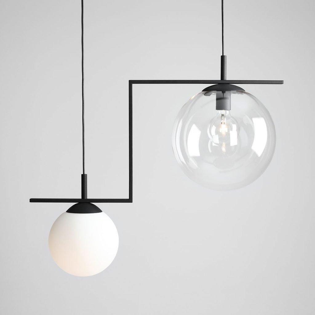 Lampa wisząca ZAC DUO czarny z białym i przezroczystym kloszem Artera Eye on Design