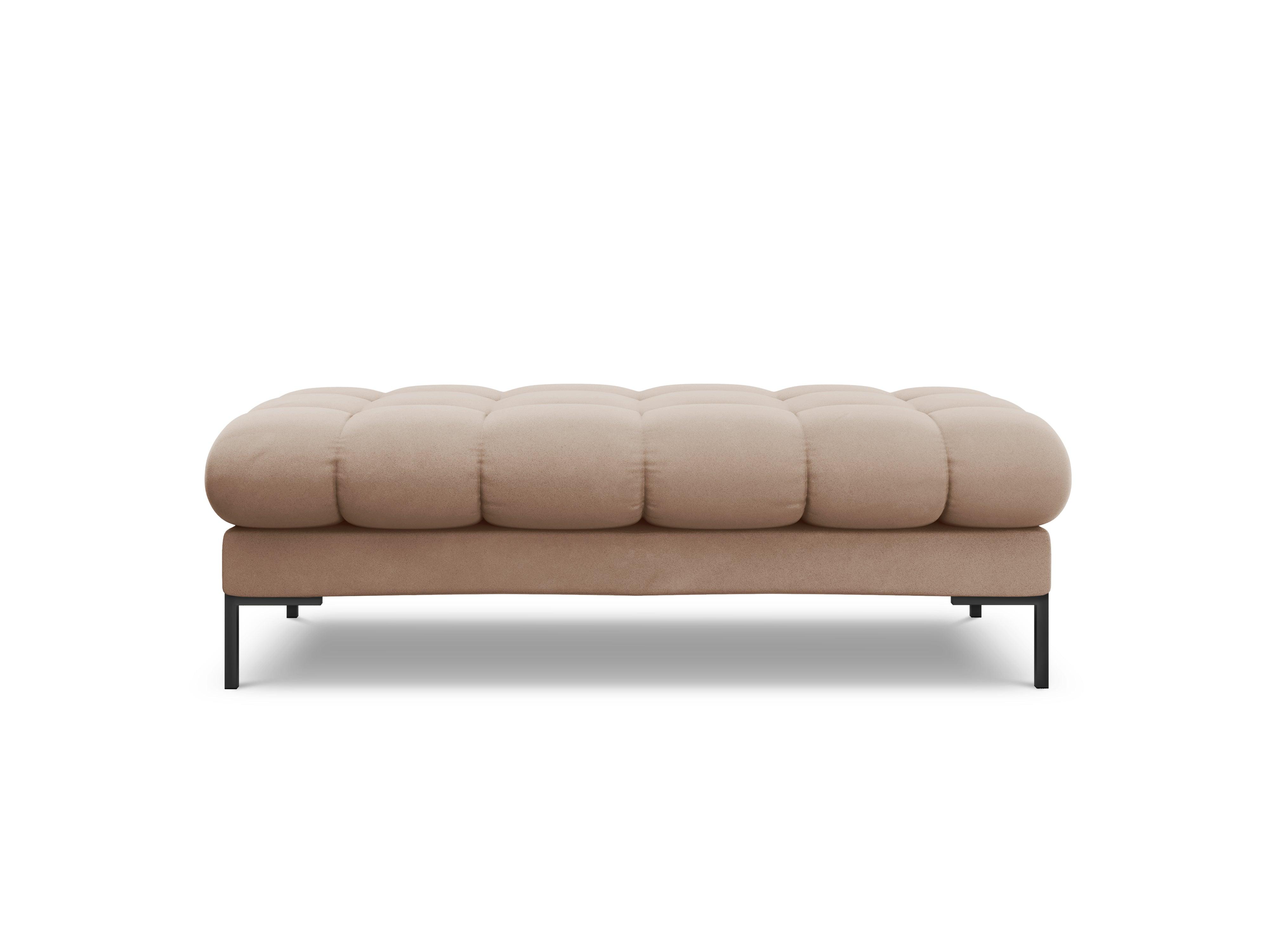 Ławka aksamitna BALI beżowy z czarną podstawą Cosmopolitan Design Eye on Design