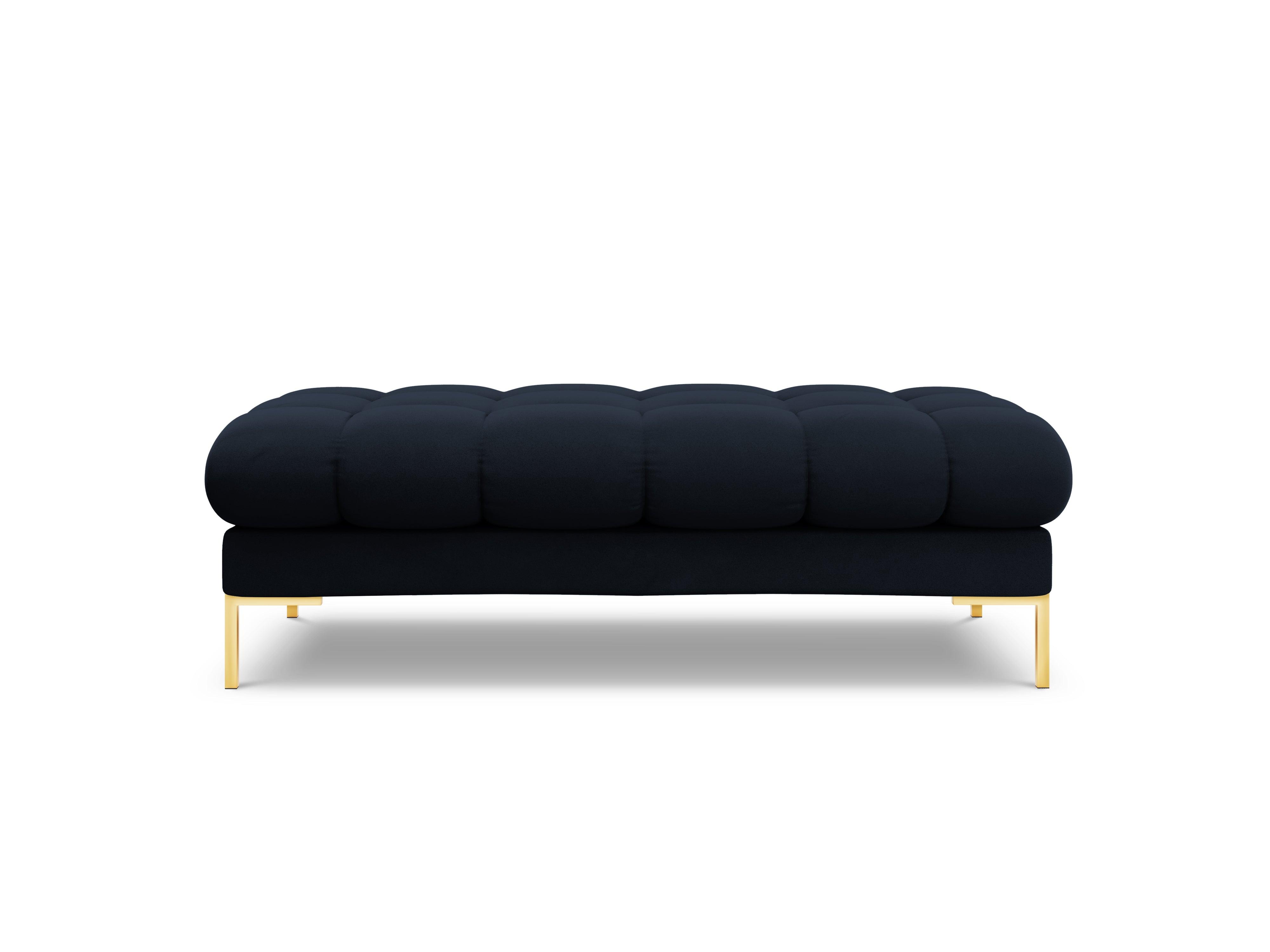 Ławka aksamitna BALI ciemnoniebieski ze złotą podstawą Cosmopolitan Design Eye on Design