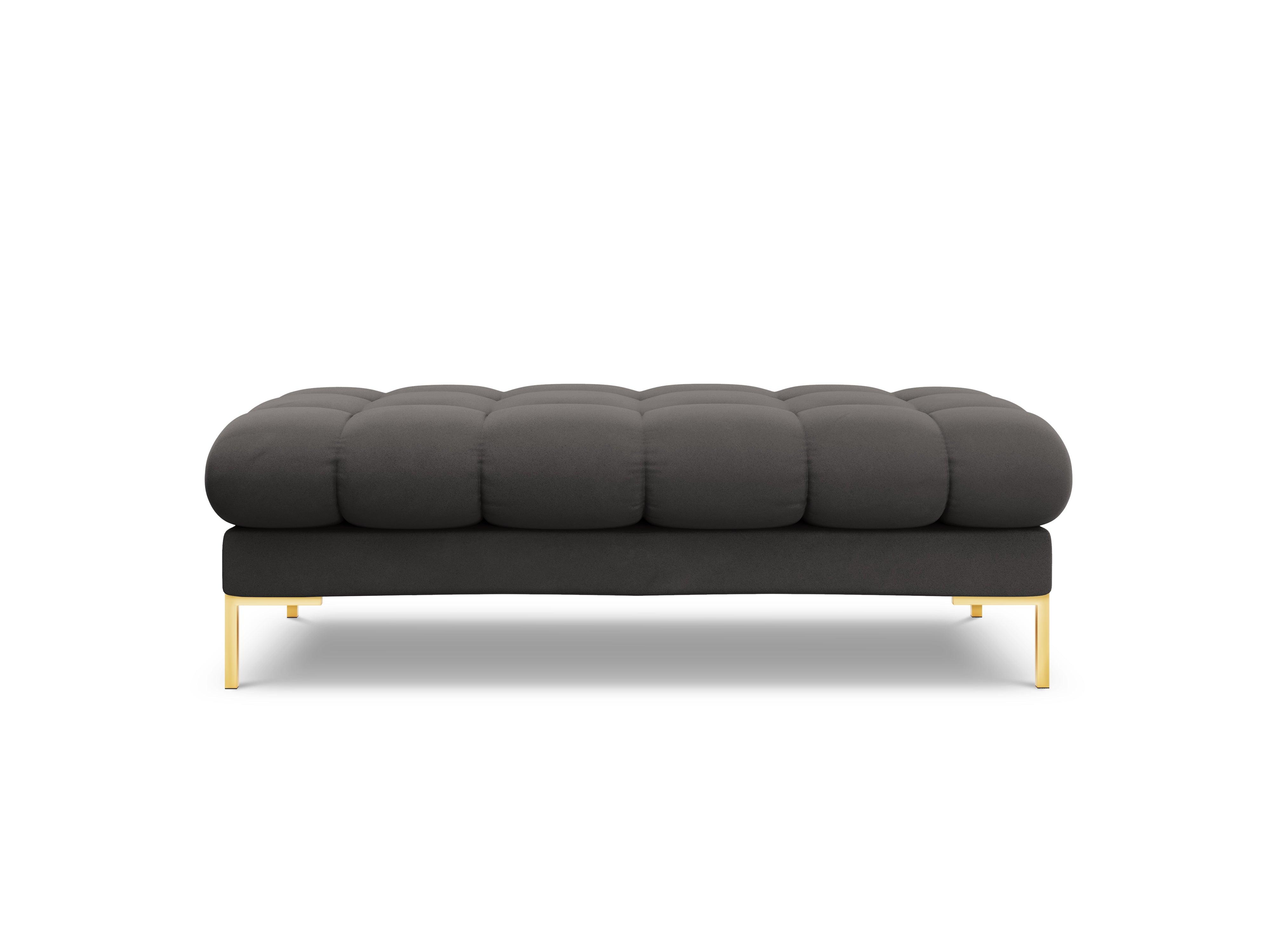 Ławka aksamitna BALI ciemnoszary ze złotą podstawą Cosmopolitan Design Eye on Design