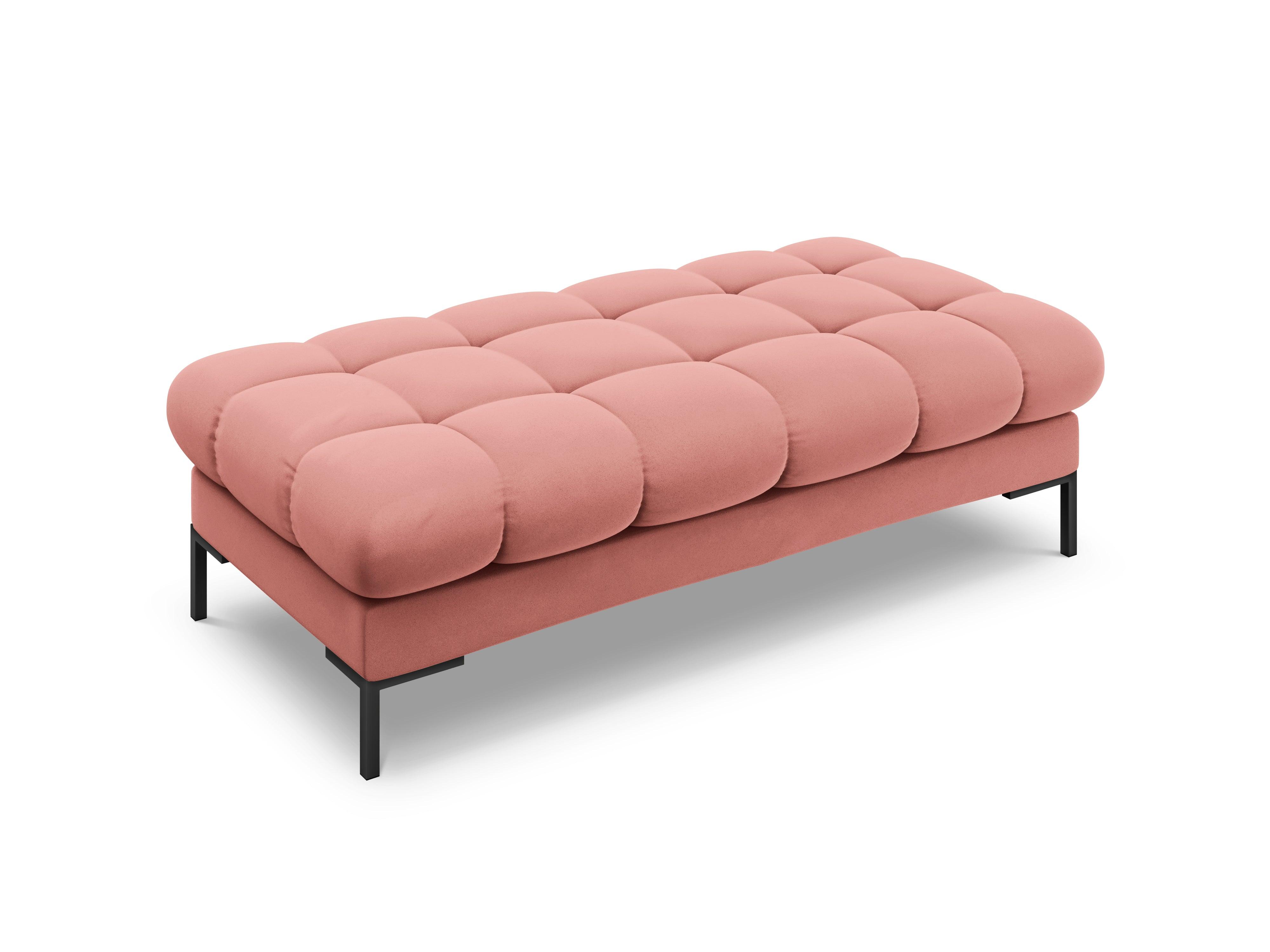 Ławka aksamitna BALI różowy z czarną podstawą Cosmopolitan Design Eye on Design