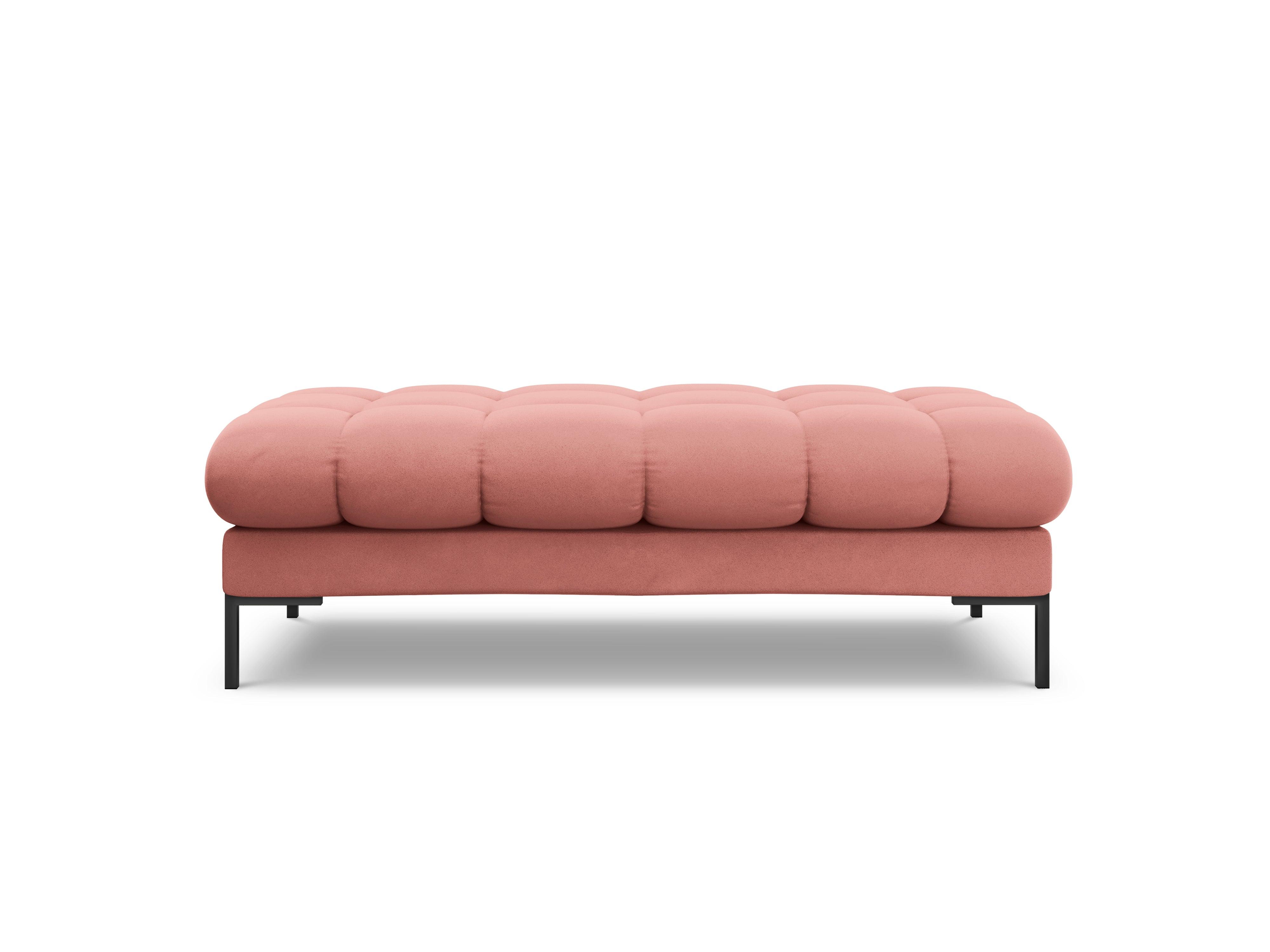 Ławka aksamitna BALI różowy z czarną podstawą Cosmopolitan Design Eye on Design