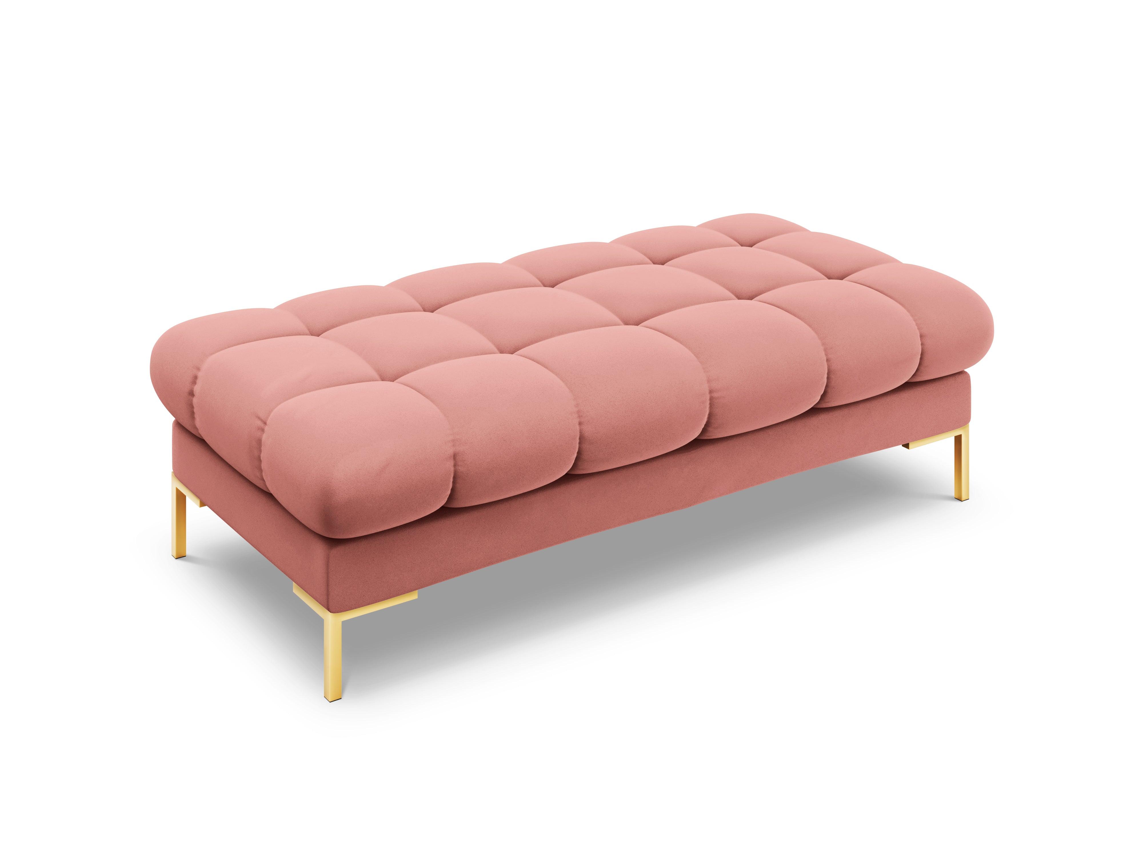 Ławka aksamitna BALI różowy ze złotą podstawą Cosmopolitan Design Eye on Design