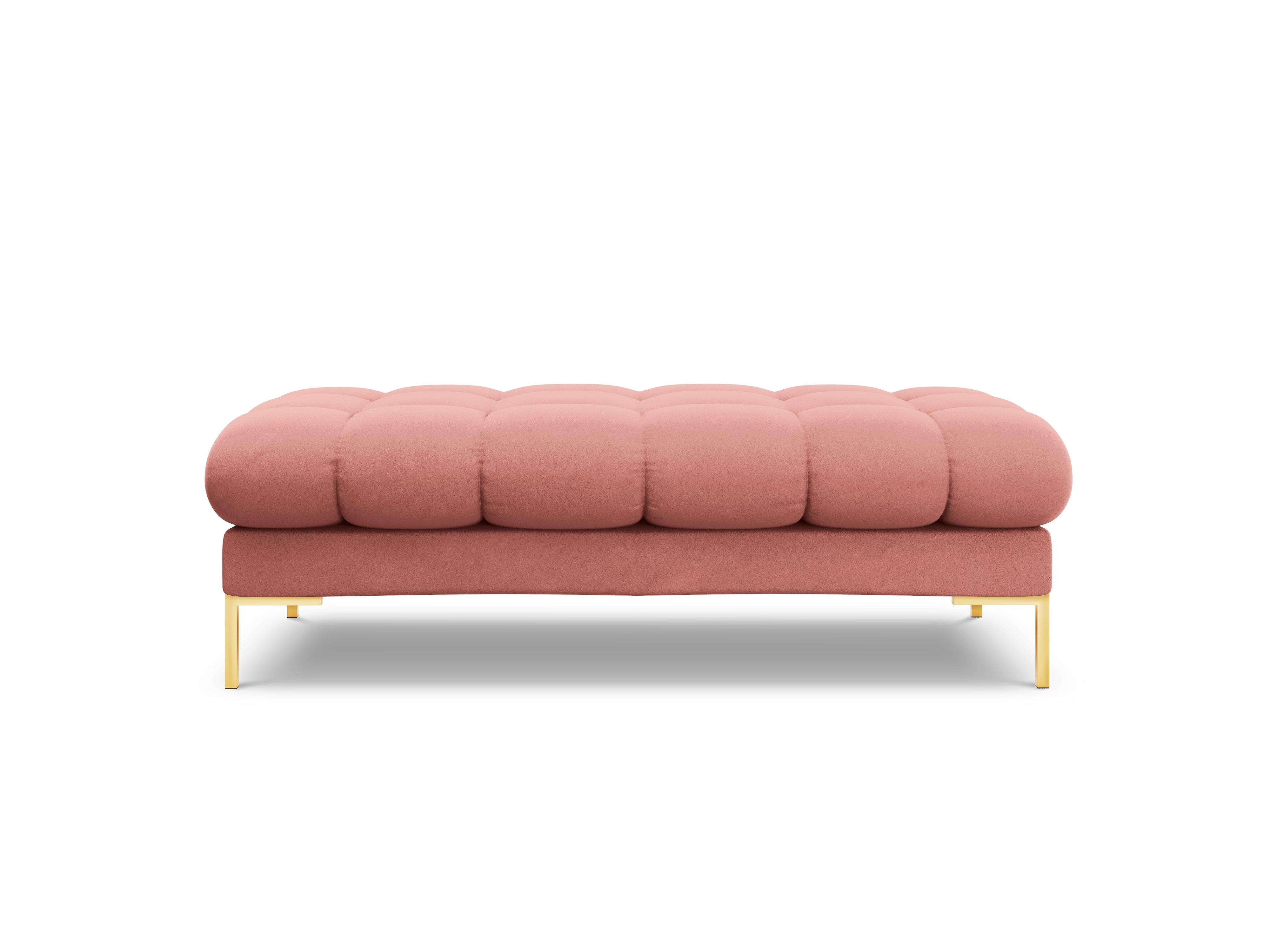 Ławka aksamitna BALI różowy ze złotą podstawą Cosmopolitan Design Eye on Design