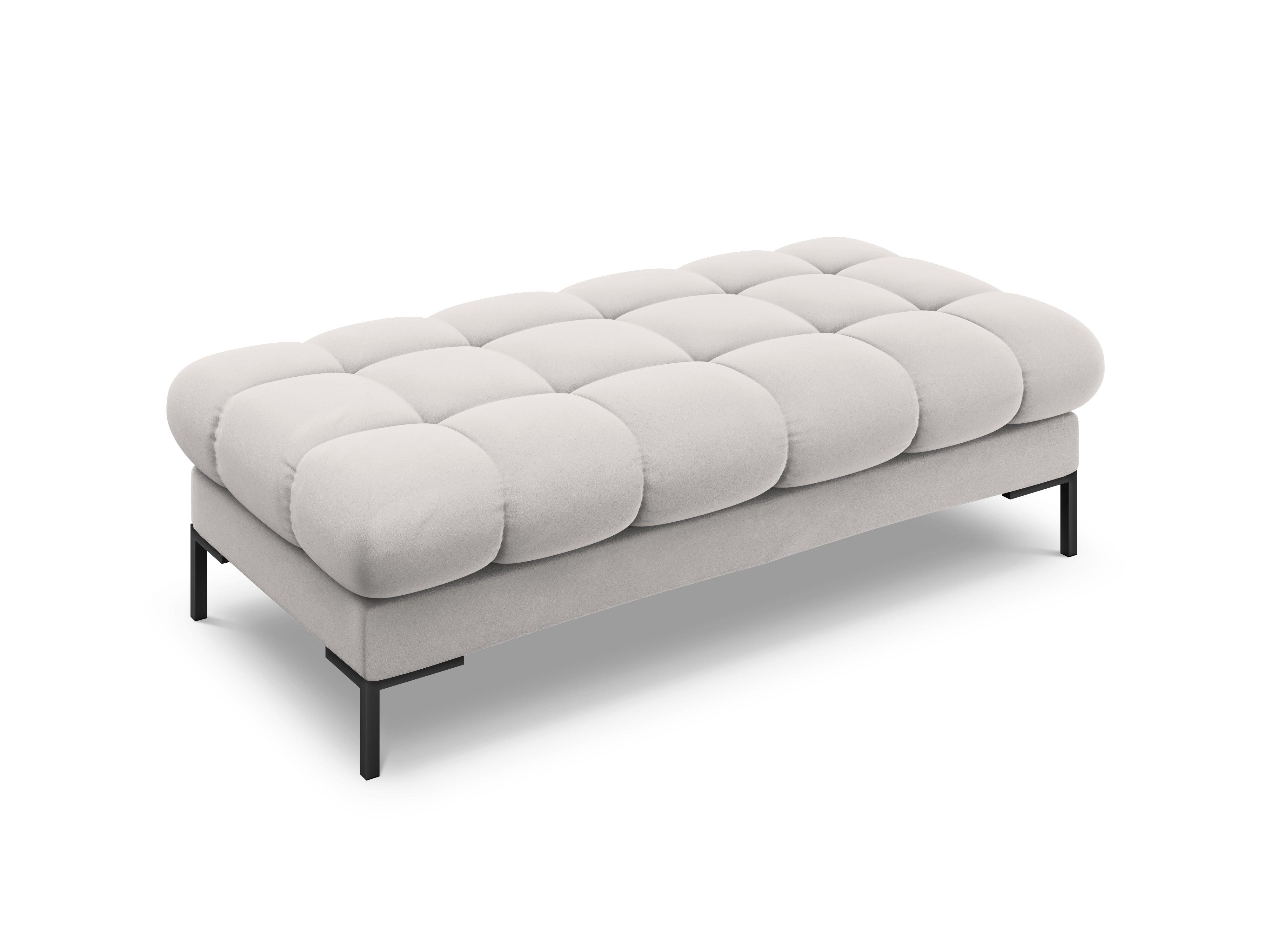 Ławka aksamitna BALI srebrny z czarną podstawą Cosmopolitan Design Eye on Design