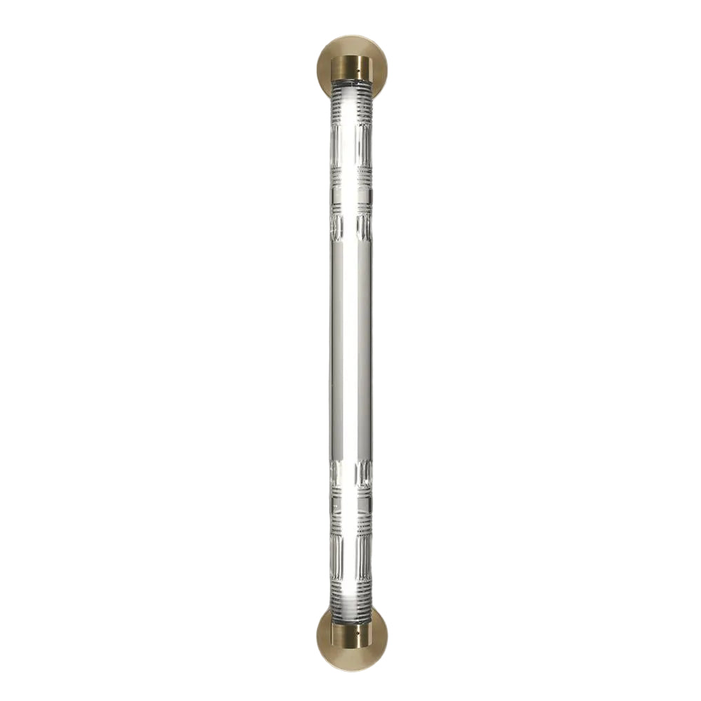 Wandlampe CRYSTAL TUBE aus Kristallglas mit messingfarbener Oberfläche