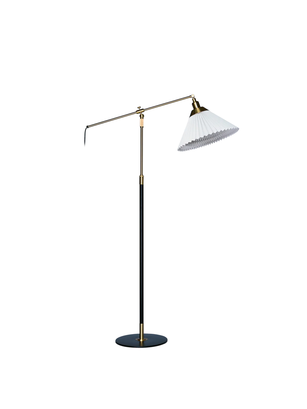 Floor lamp MODEL 349 white with black-gold base