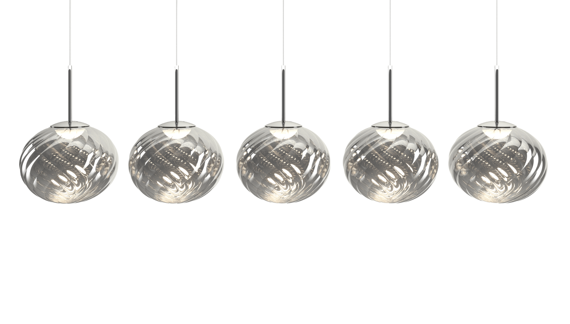WHIRL LINEAR silver pendant lamp