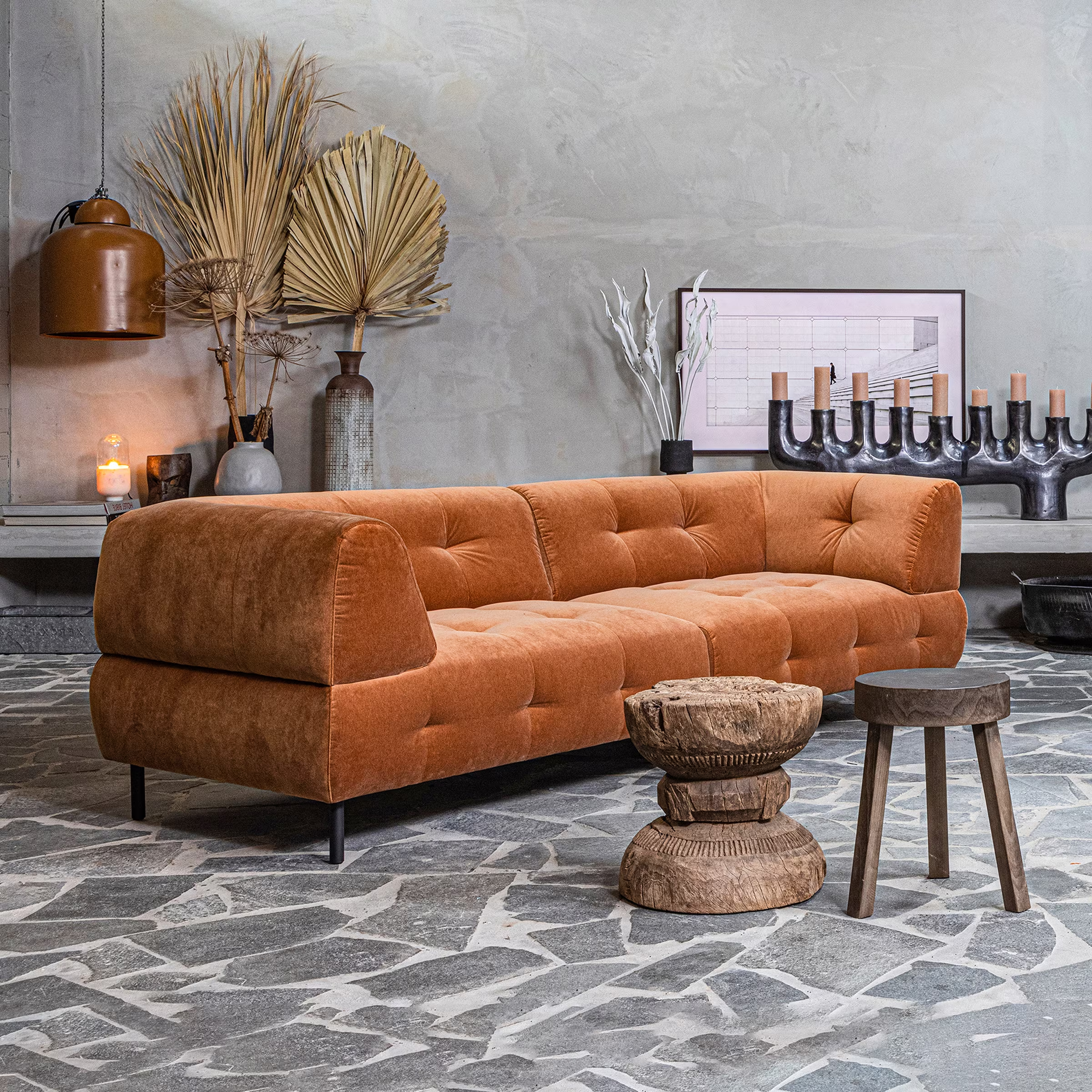 4-person sofa lloyd green melange