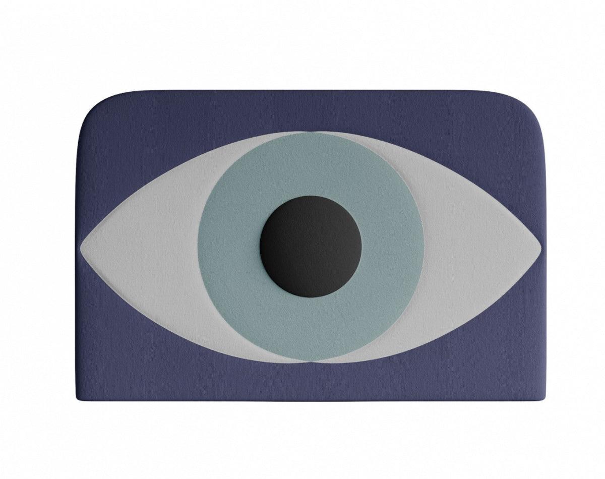 Łóżko tapicerowane OKO niebieski Happy Barok Eye on Design
