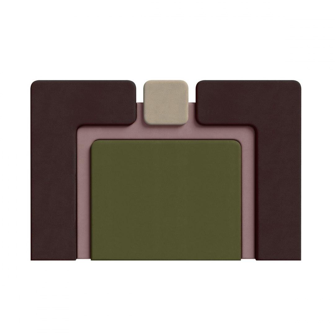 Łóżko tapicerowane PLUM 6 zielony z brunatnym Happy Barok Eye on Design