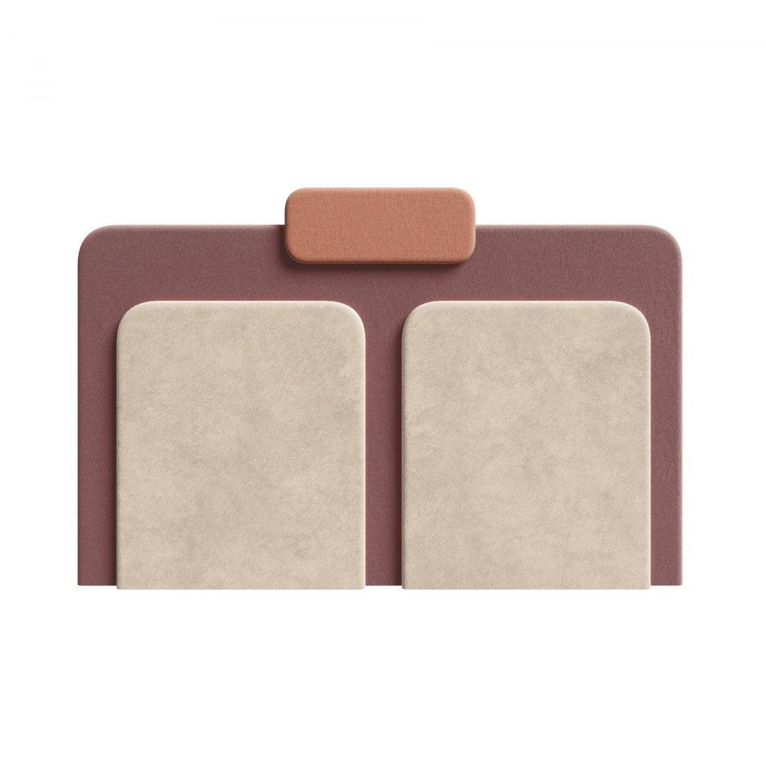 Łóżko tapicerowane PLUM 7 beżowy z brunatnym Happy Barok Eye on Design