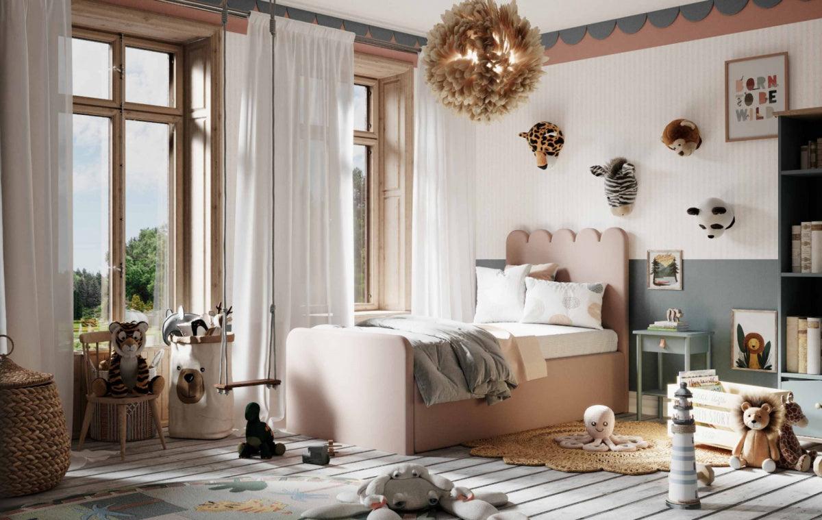 Łóżko tapicerowane POPPI różowy Happy Barok Eye on Design