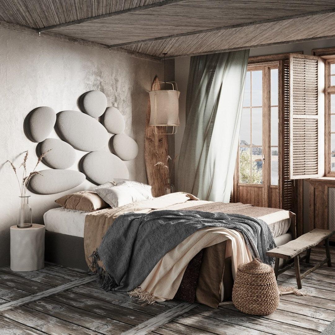 Łóżko tapicerowane STONE jasny szary Happy Barok Eye on Design
