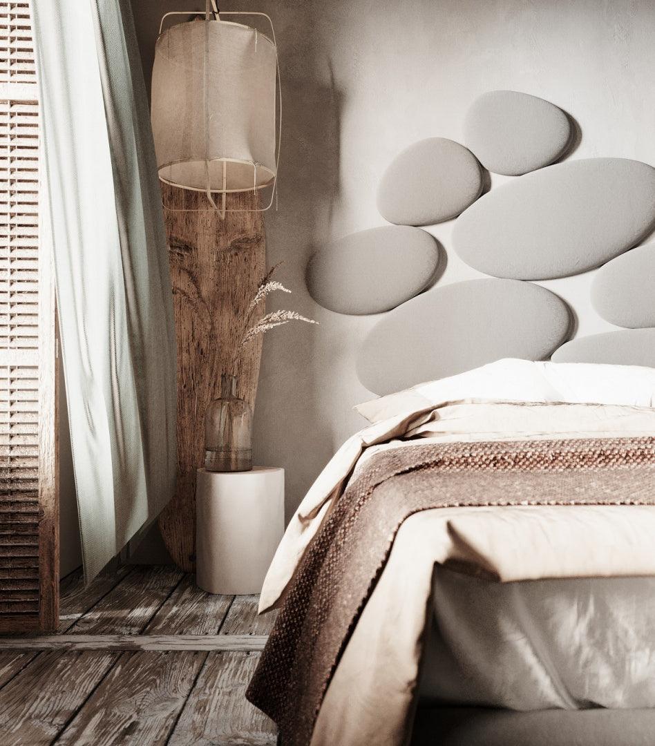 Łóżko tapicerowane STONE jasny szary Happy Barok Eye on Design