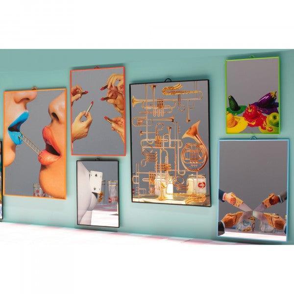 Lustro BIG TRUMPETS w czarnej ramce Seletti Eye on Design