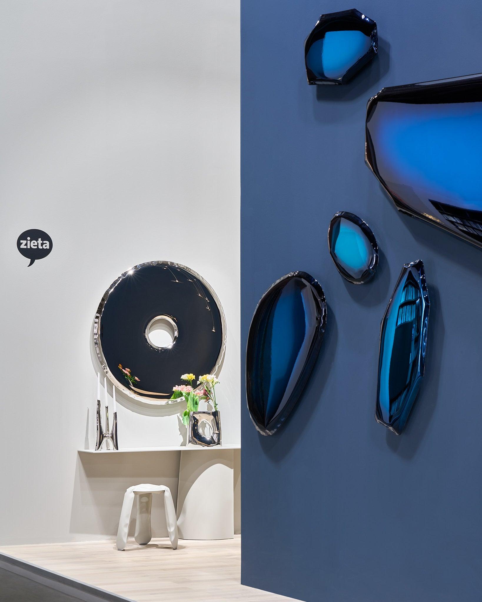 Lustro TAFLA O gradient kosmiczny błękit Zieta Studio Eye on Design