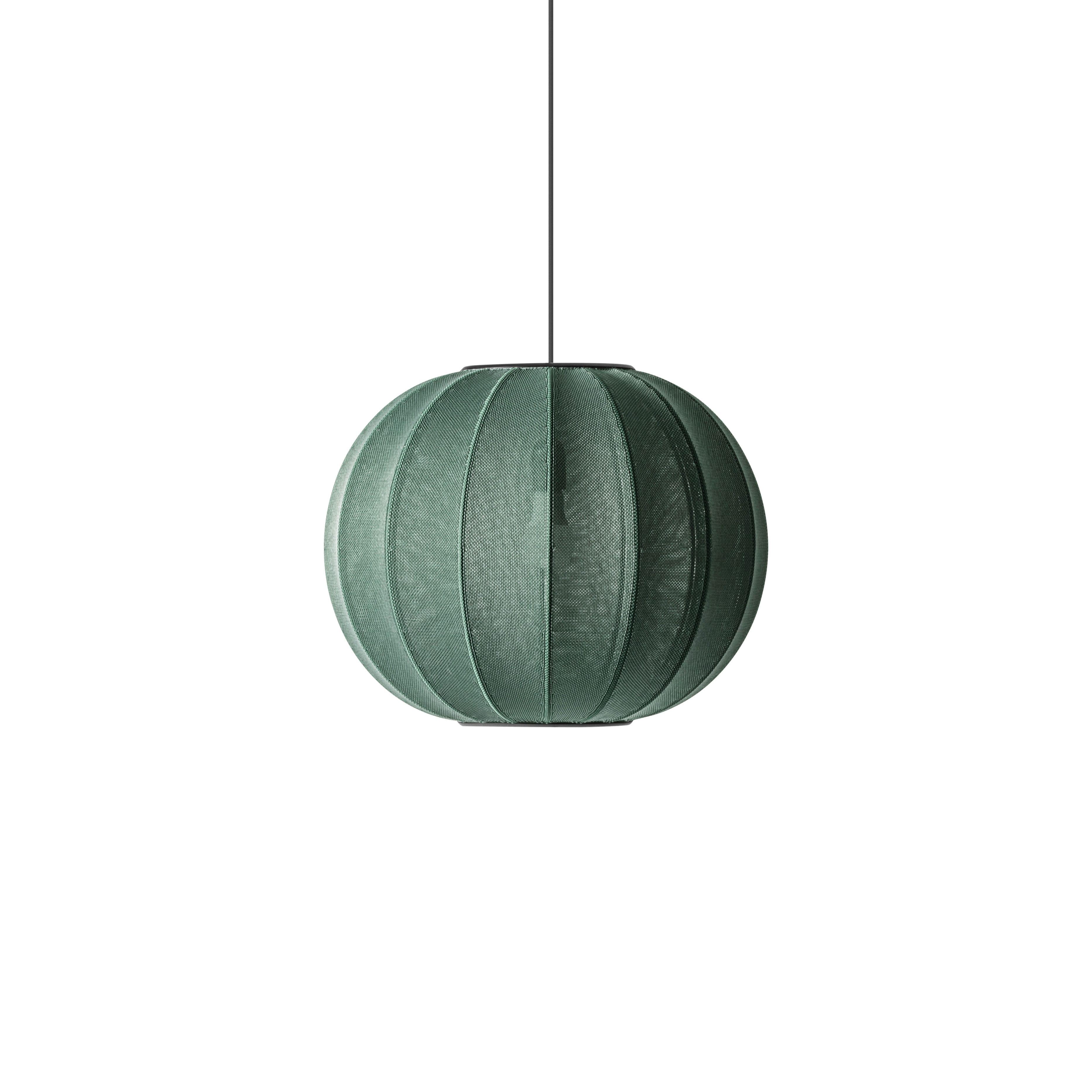 Strick-auf runde hängende Lampe grün
