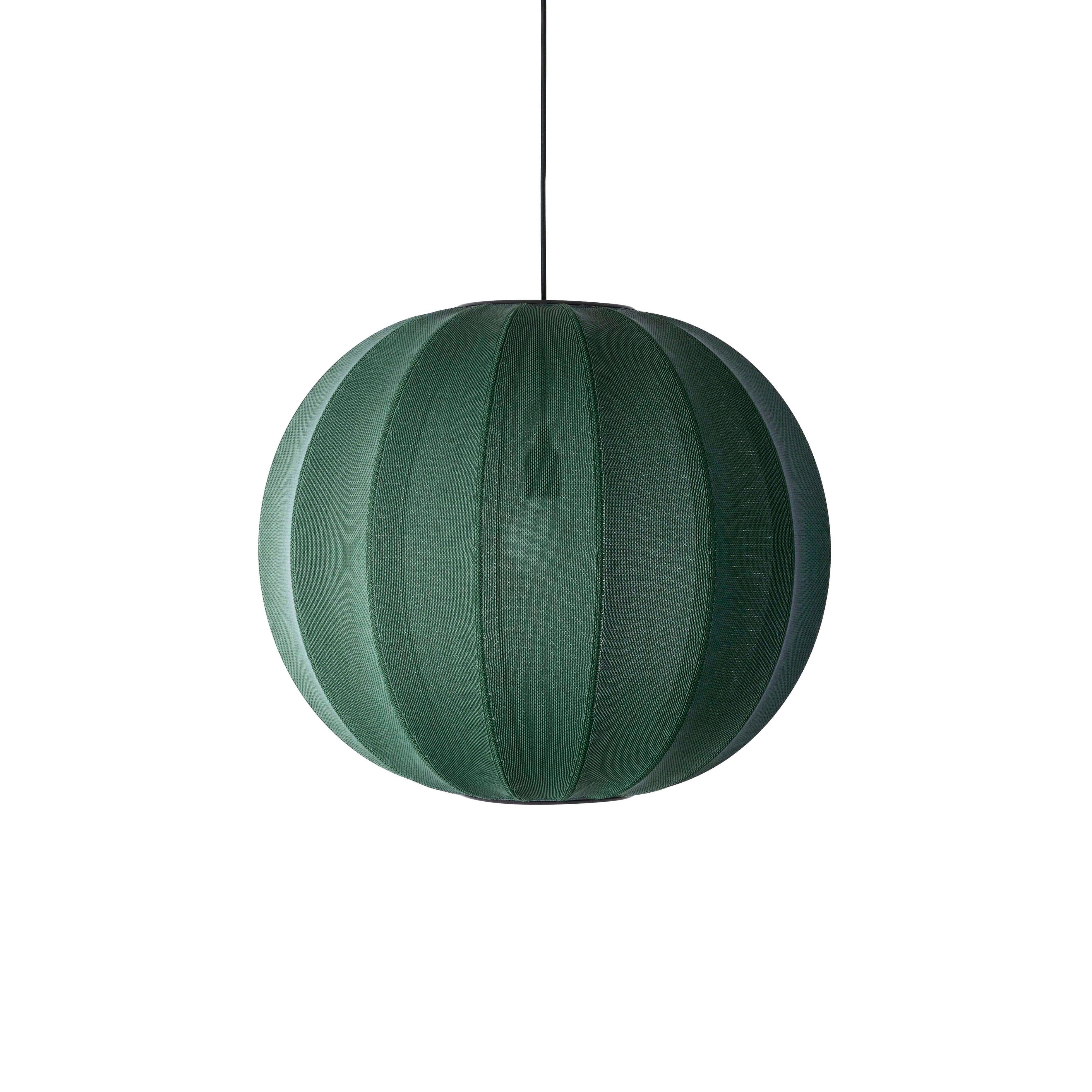 Strick-auf runde hängende Lampe grün