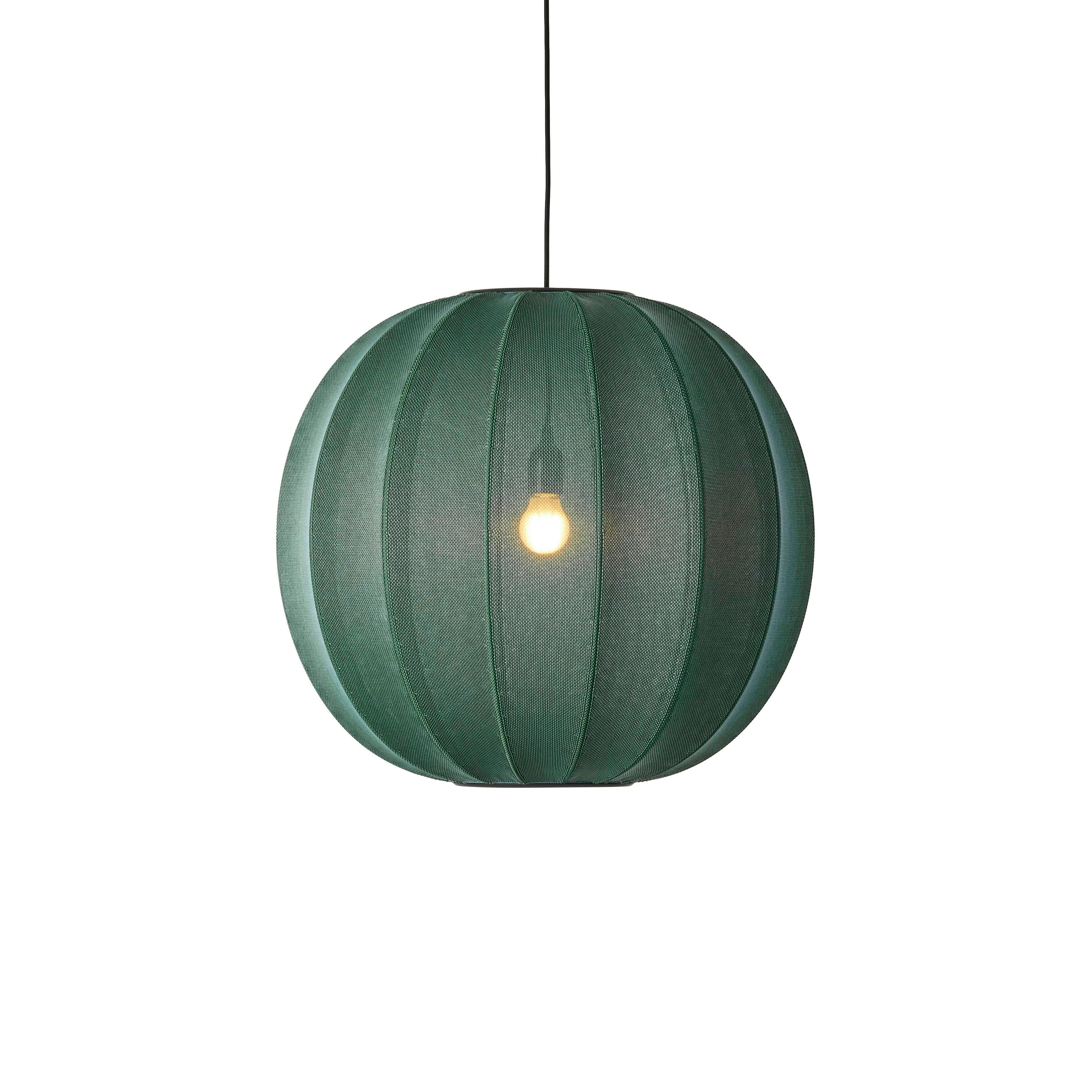 Strick-auf runde hängende Lampe grün