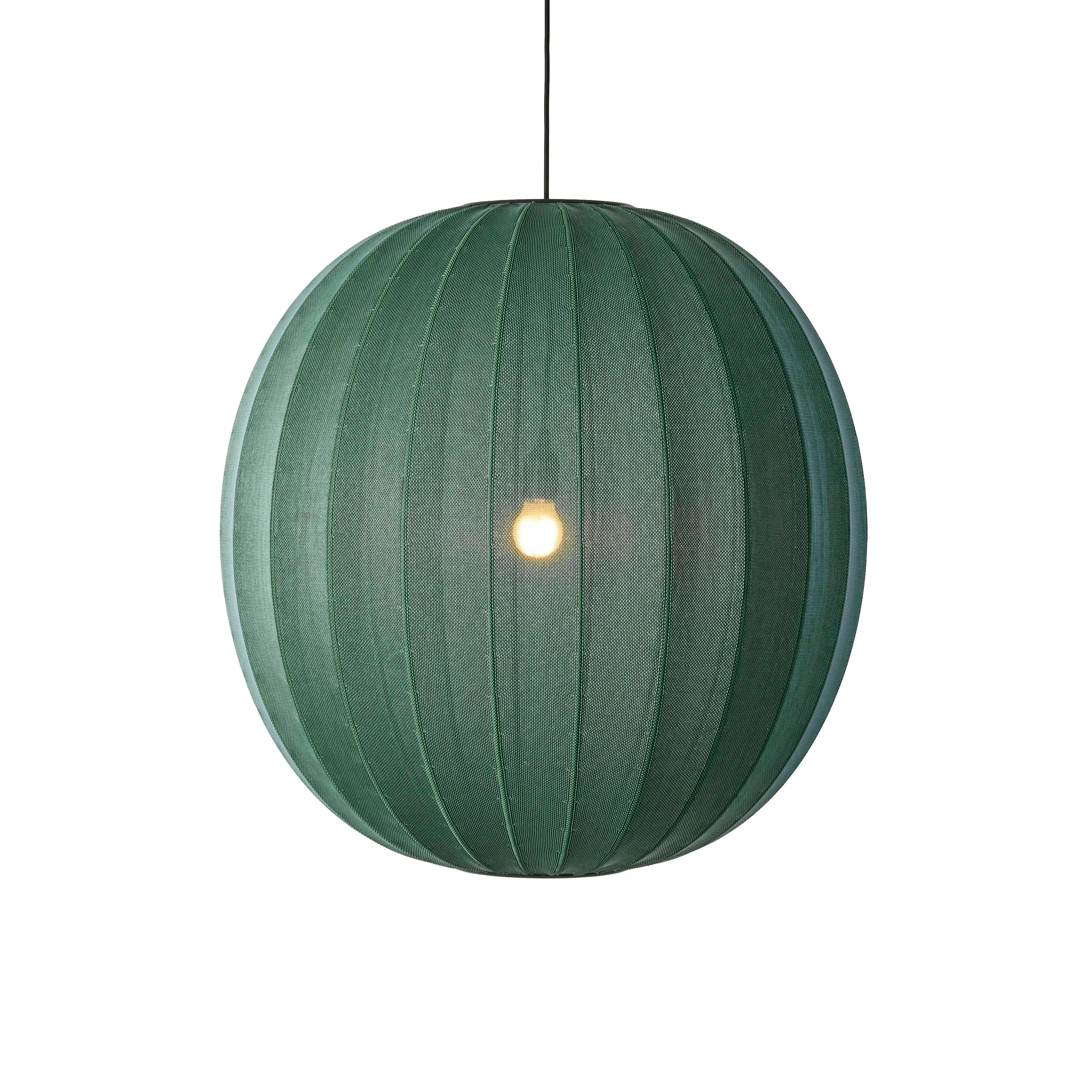 Strick-auf runde hängende Lampe grün