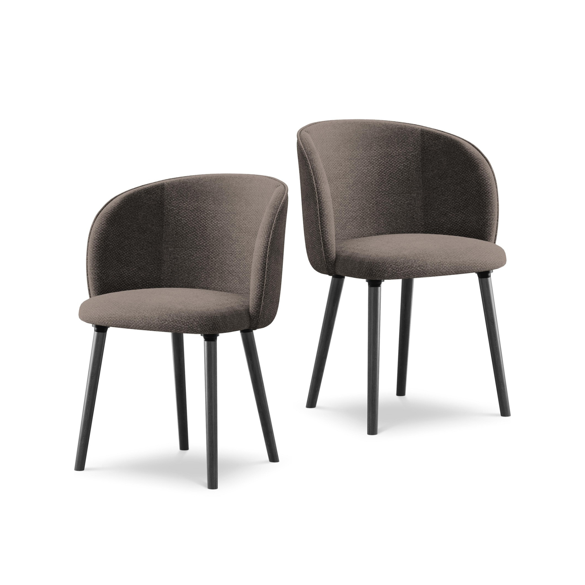 MAIA Chair in Chocolate Boucle with Black Oak Base