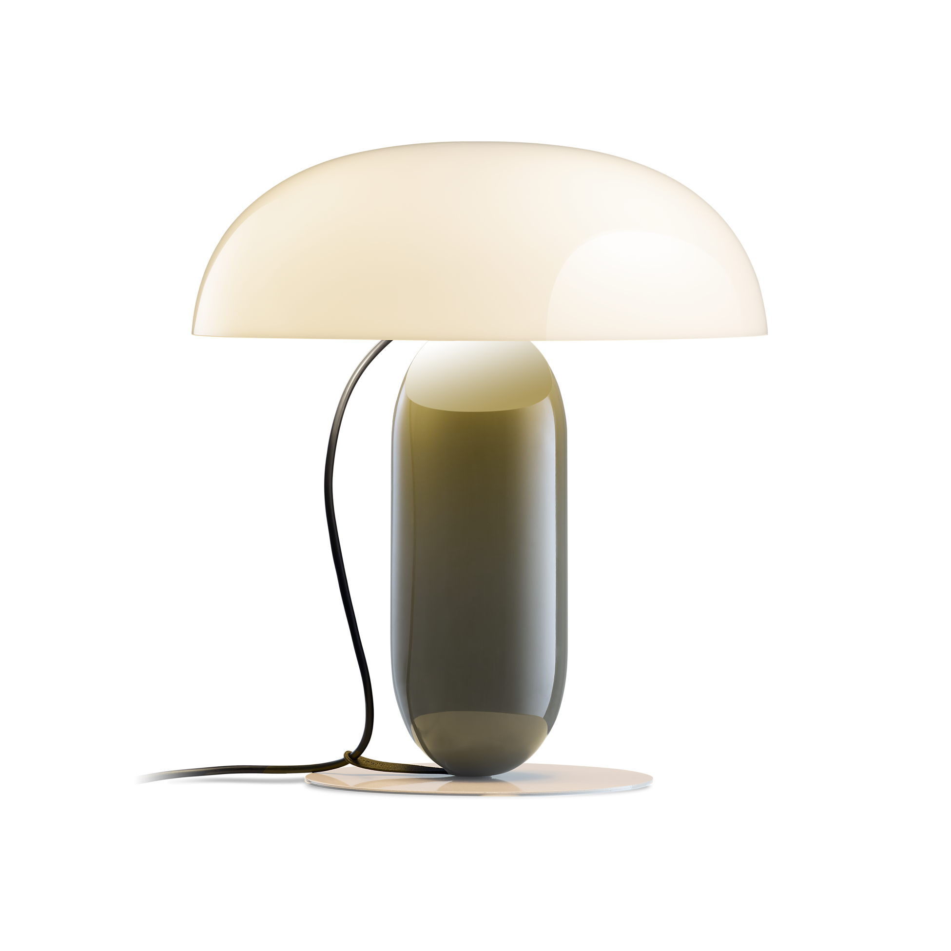 Tischlampe GAMBOSA weiß mit grünem Fuß