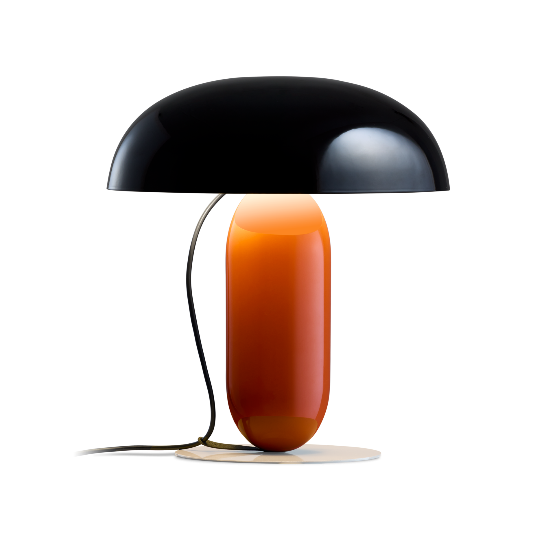 Tischlampe GAMBOSA schwarz mit orangefarbener Basis
