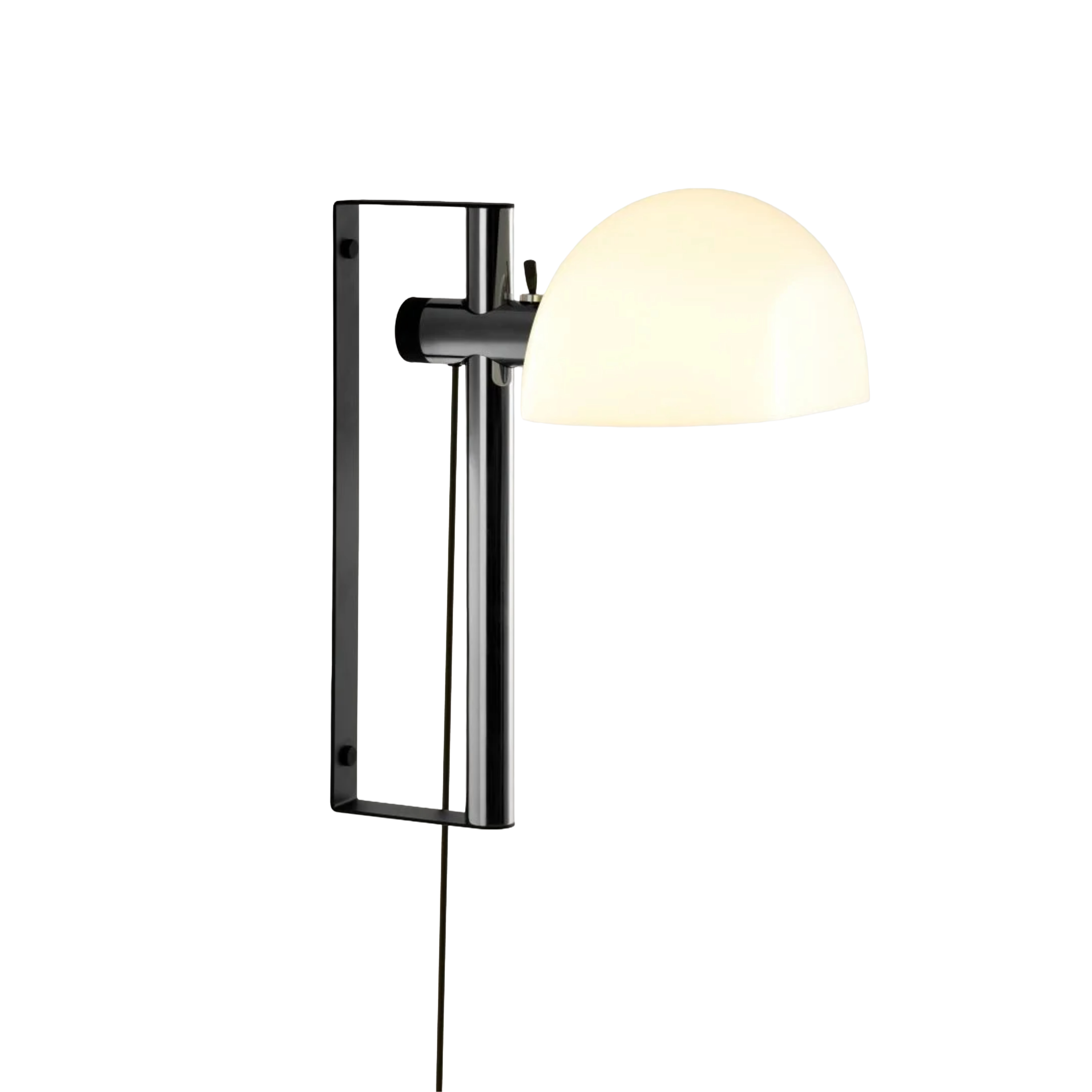 Lampa ścienna regulowana LAURO biały klosz z ciemnobrązową podstawą