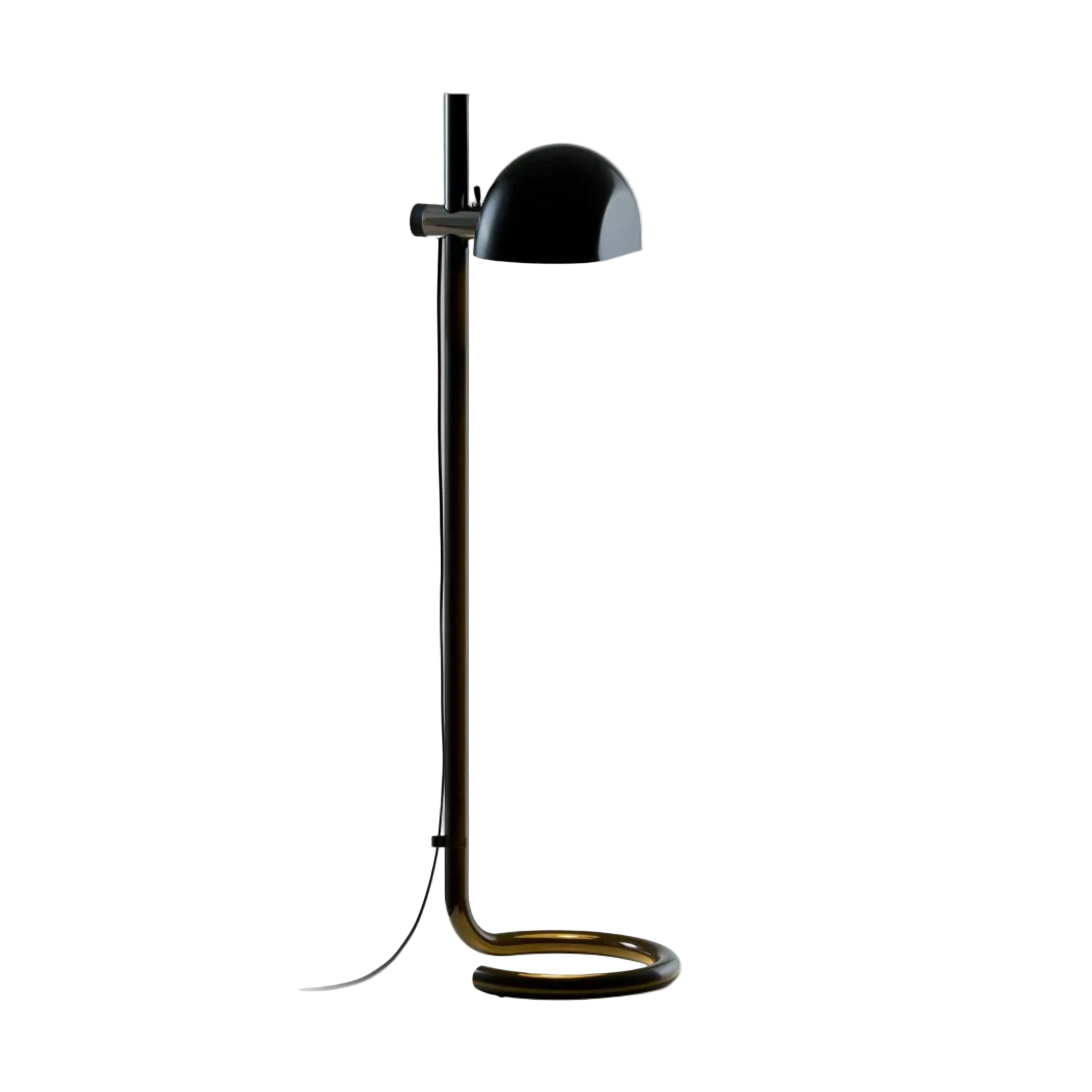 Lampa podłogowa LAURO czarny klosz z ciemnobrązową podstawą