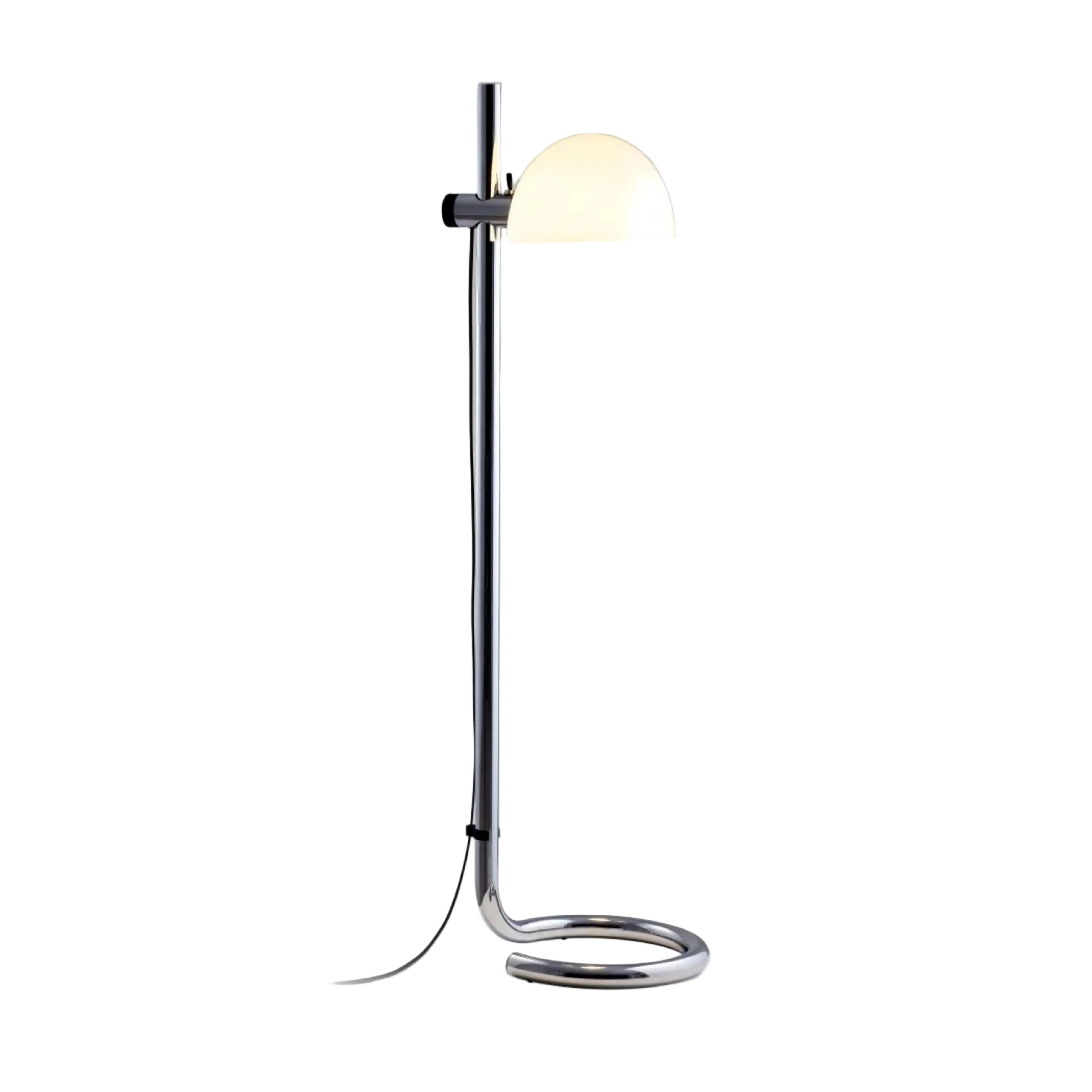 Lampa podłogowa LAURO biały klosz ze stalową podstawą