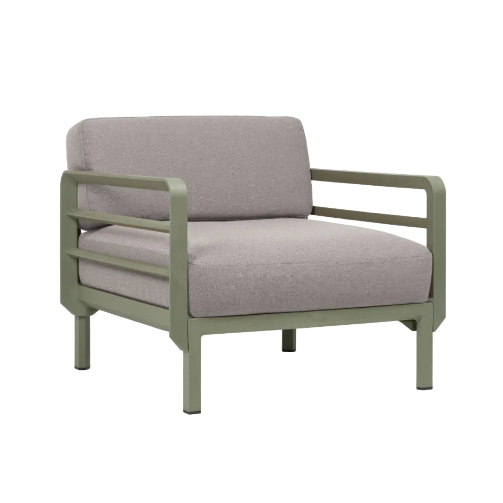 MAXIMO Outdoor Armchair Gray with Green Base