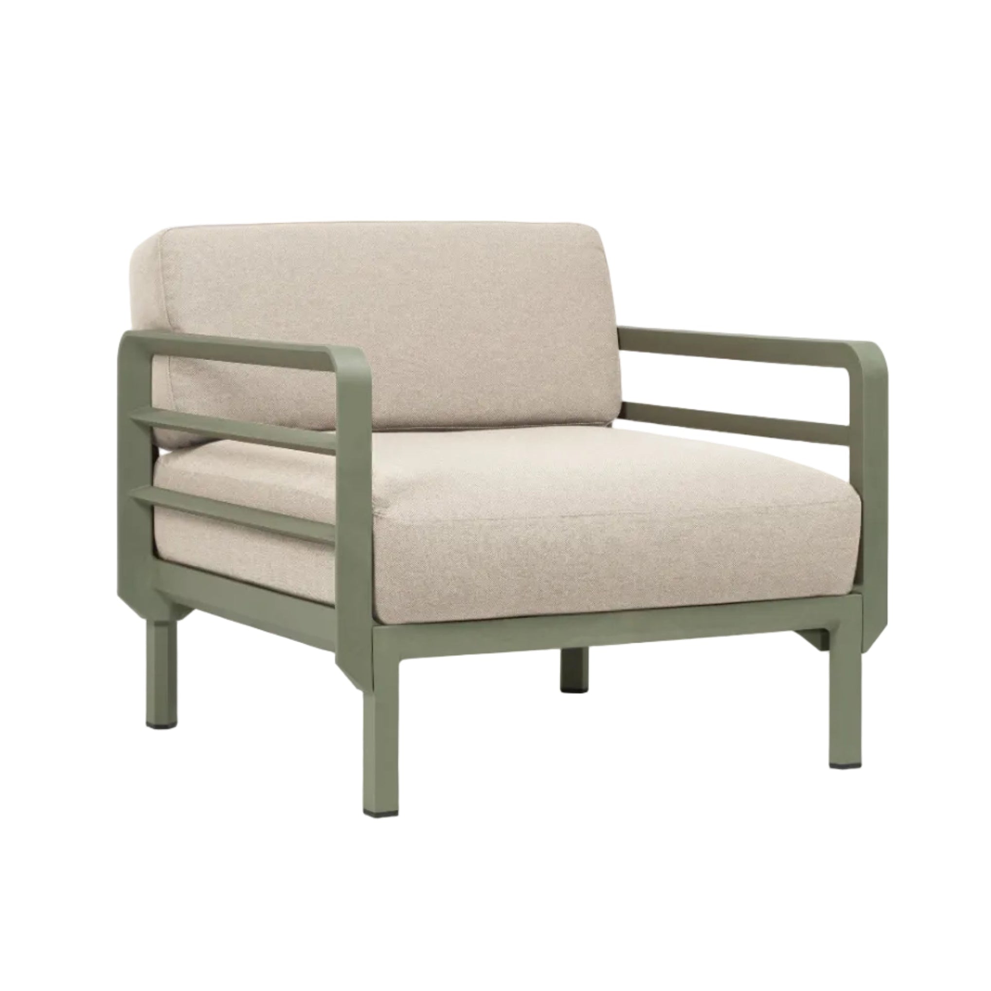 MAXIMO Pearl Outdoor Armchair with Green Base
