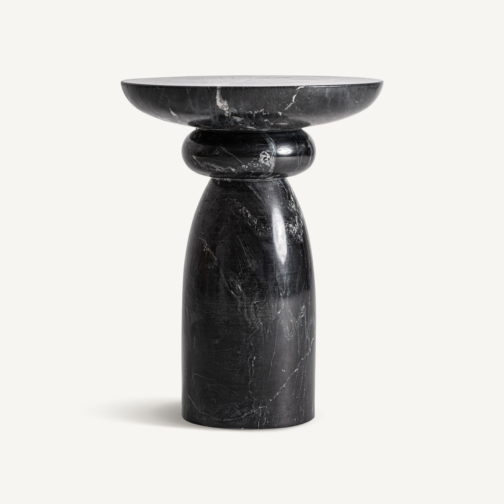 BLEASBY Side Table Black Marble