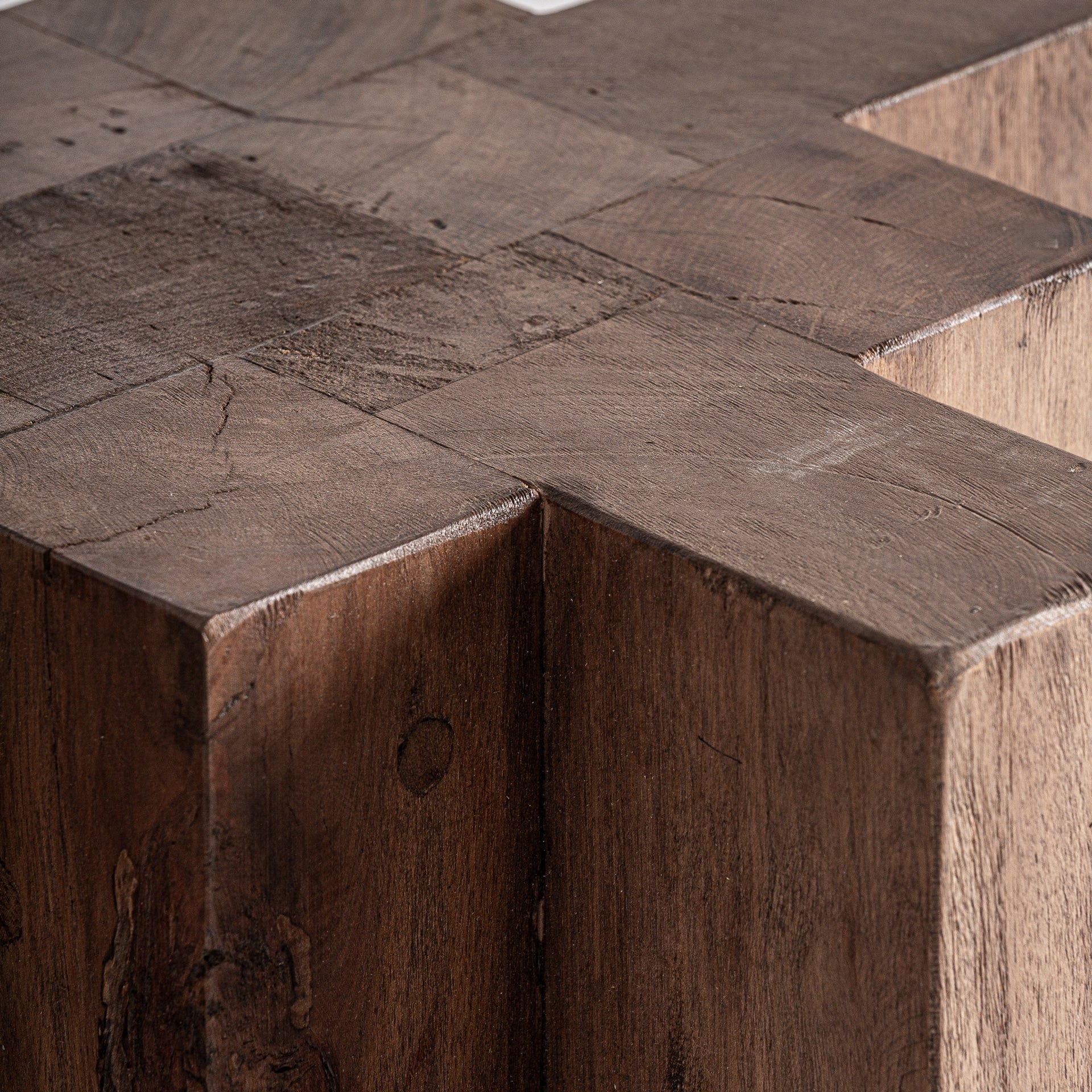 BRUTALIST Side Table Recycled Wood