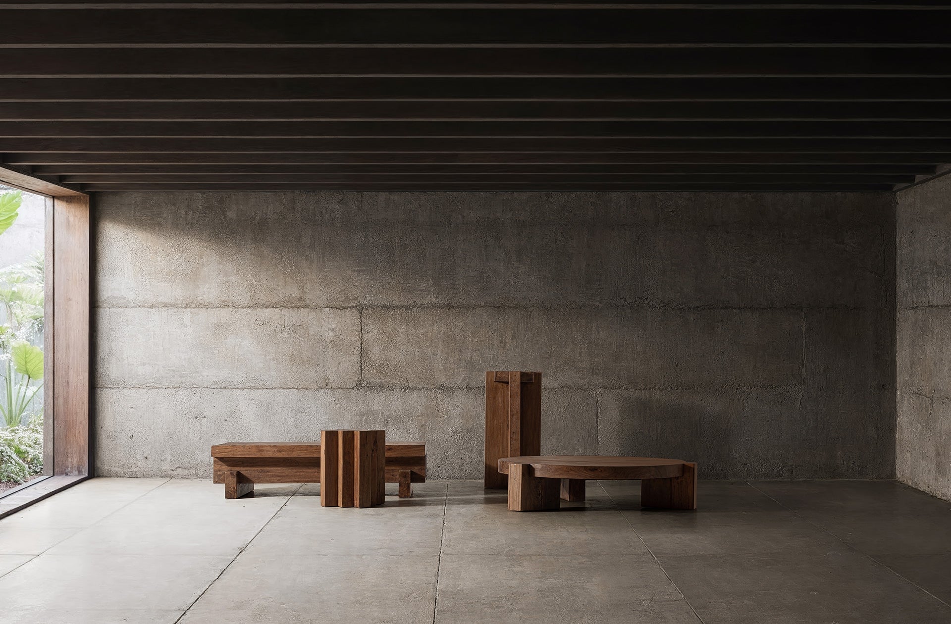 BRUTALIST Side Table Recycled Wood