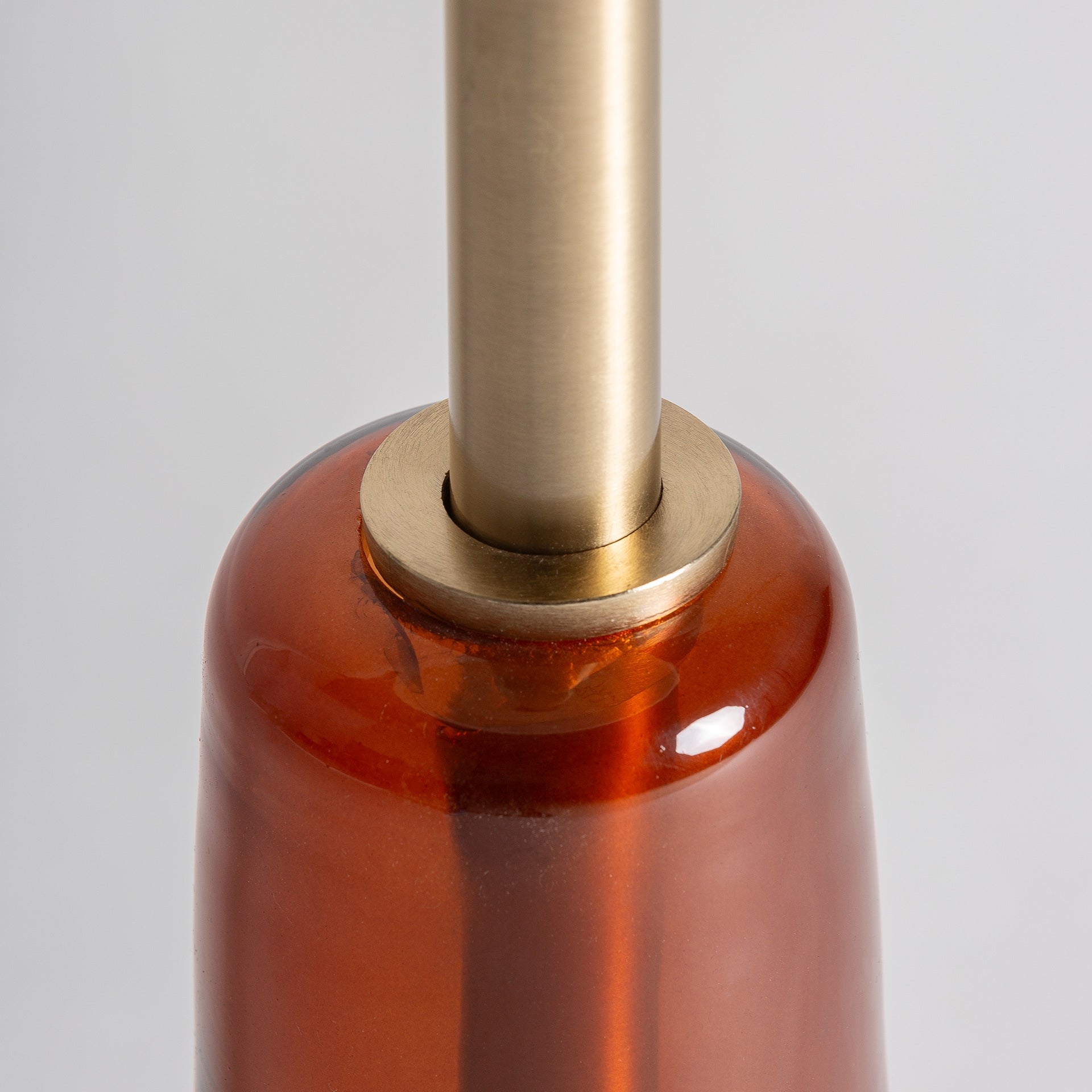 COLMAR Side Table with Orange Glass and Marble Top