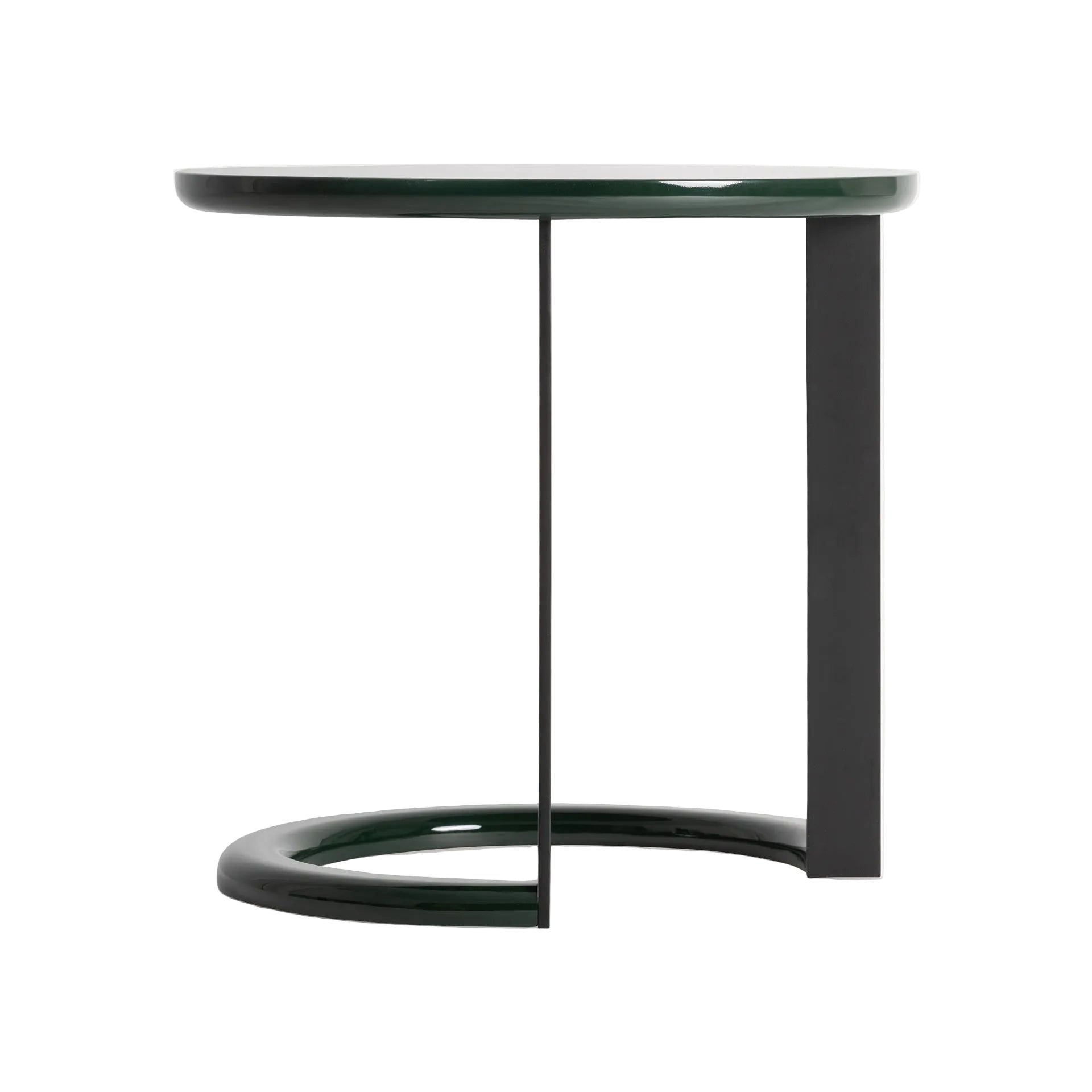 HERISAU Side Table with Green Top and Black Base