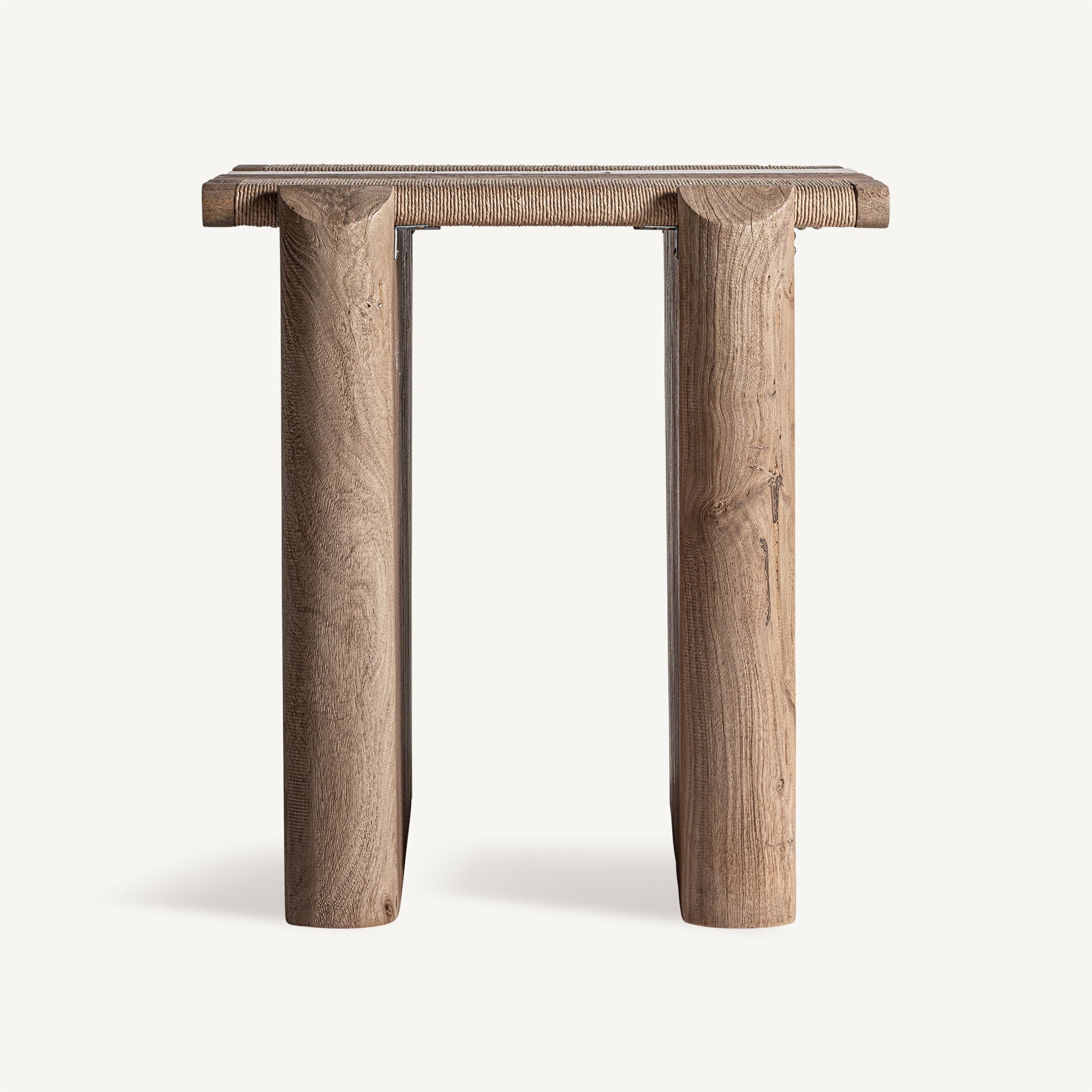 JACQUARD Side Table in Mango Wood with Marble