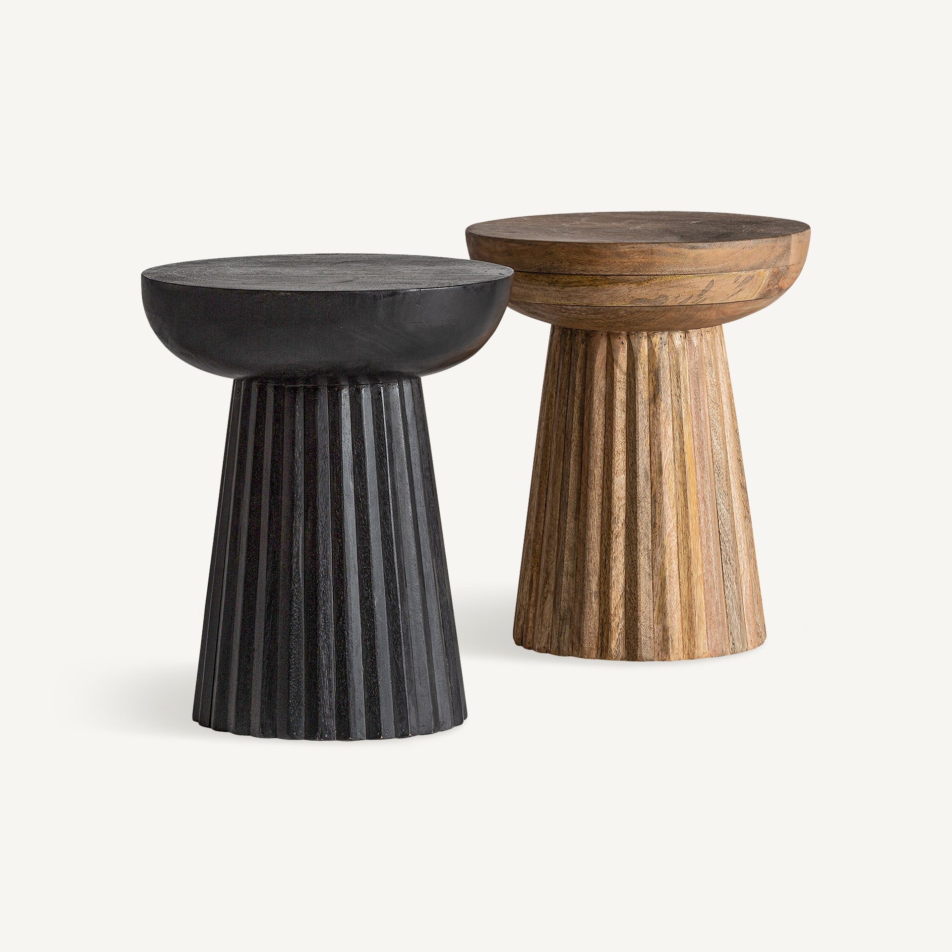 Kaffeetisch PLISSÉ WOOD schwarzes Mangoholz