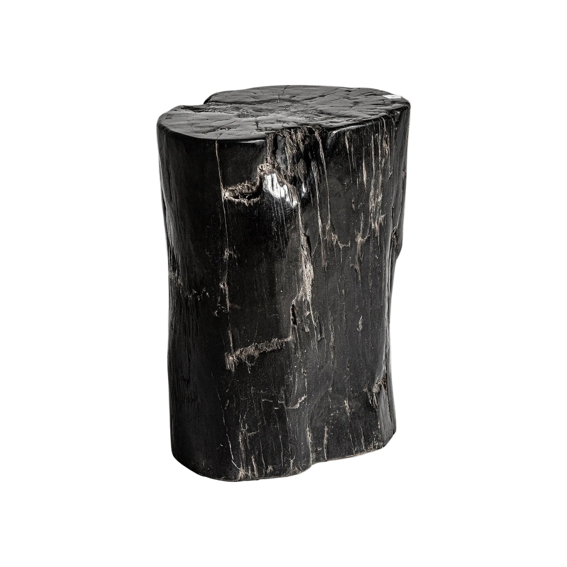 Beistelltisch TELTI schwarzes, versteinertes Holz
